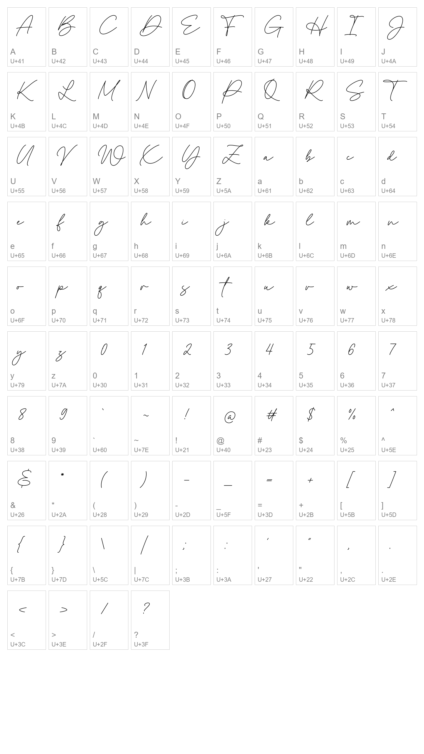 Character Map Image