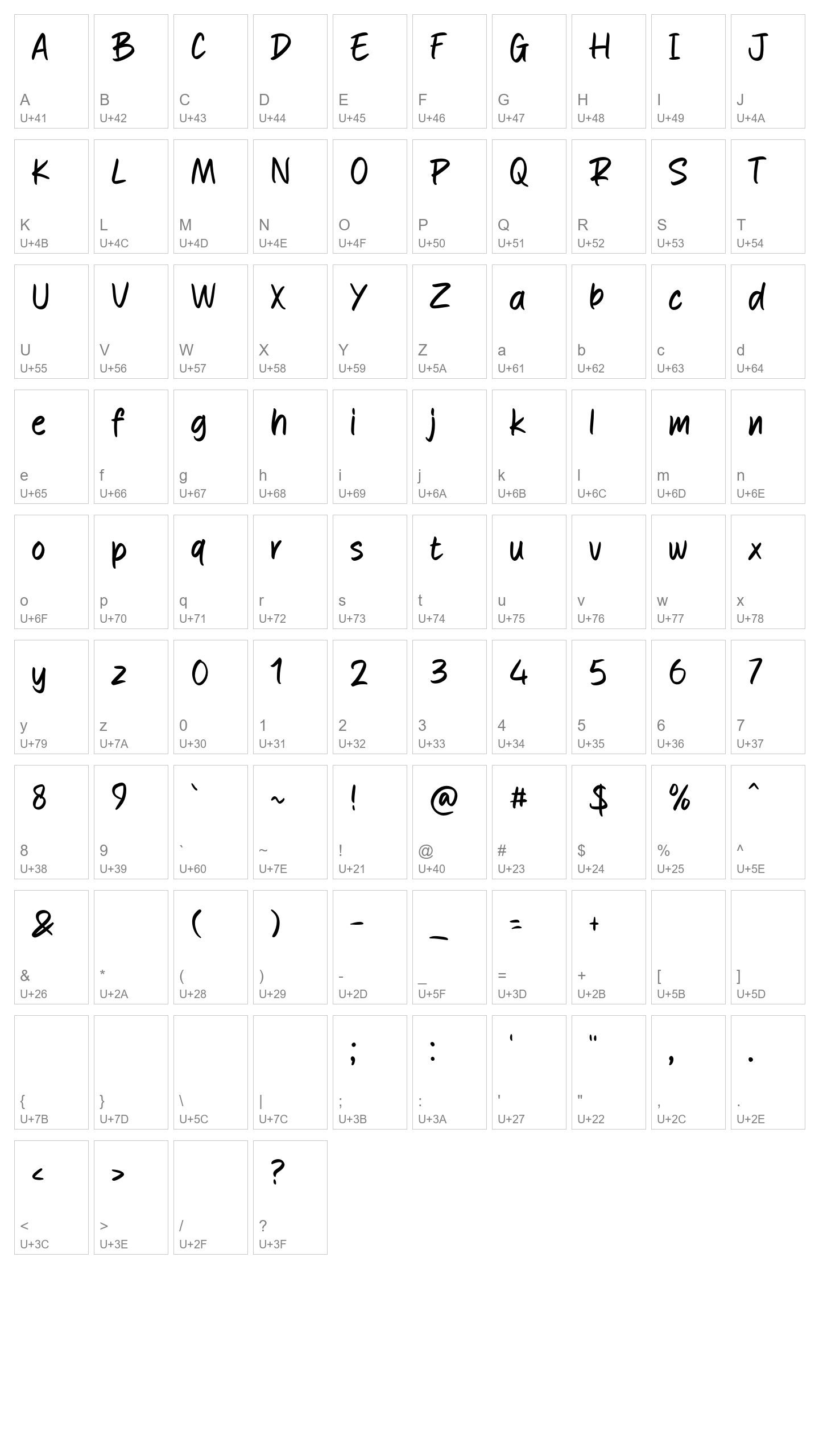 Character Map Image