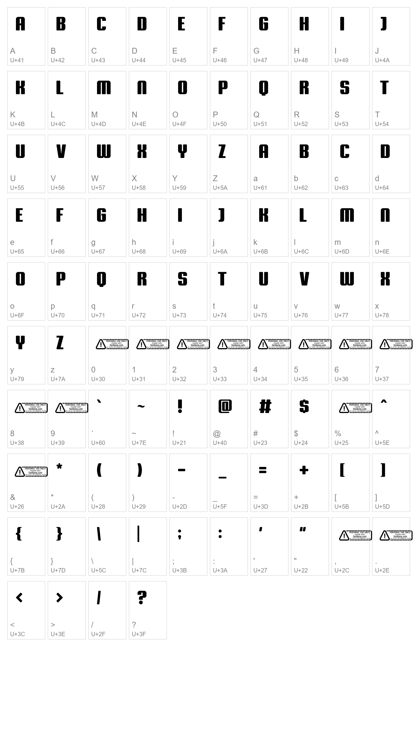 Character Map Image