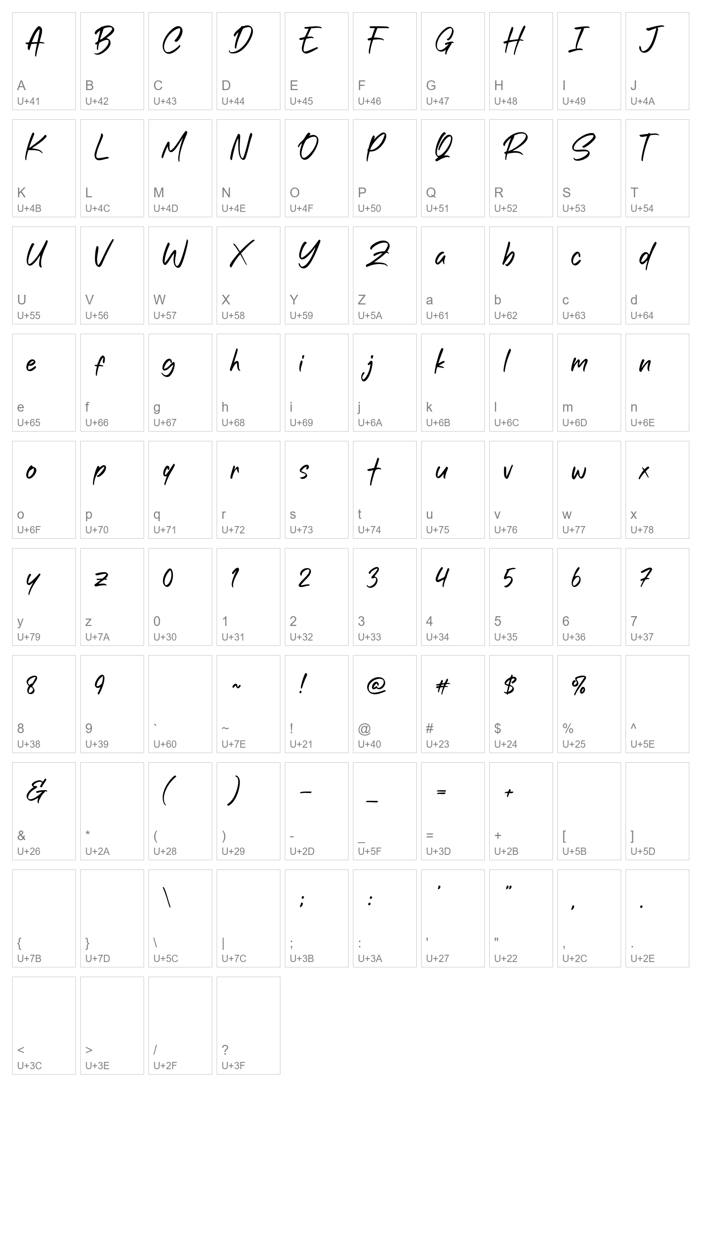 Character Map Image