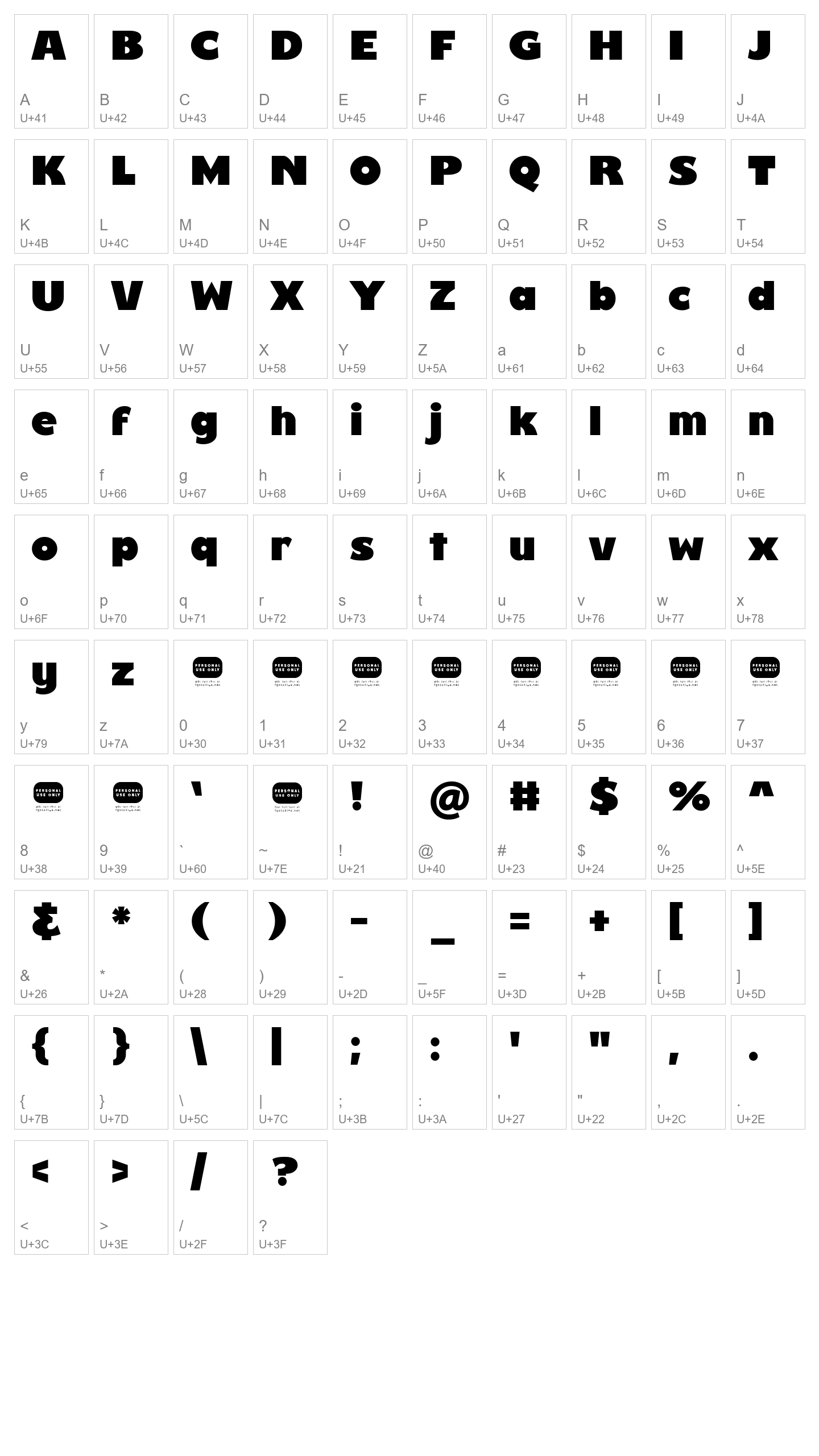 Character Map Image