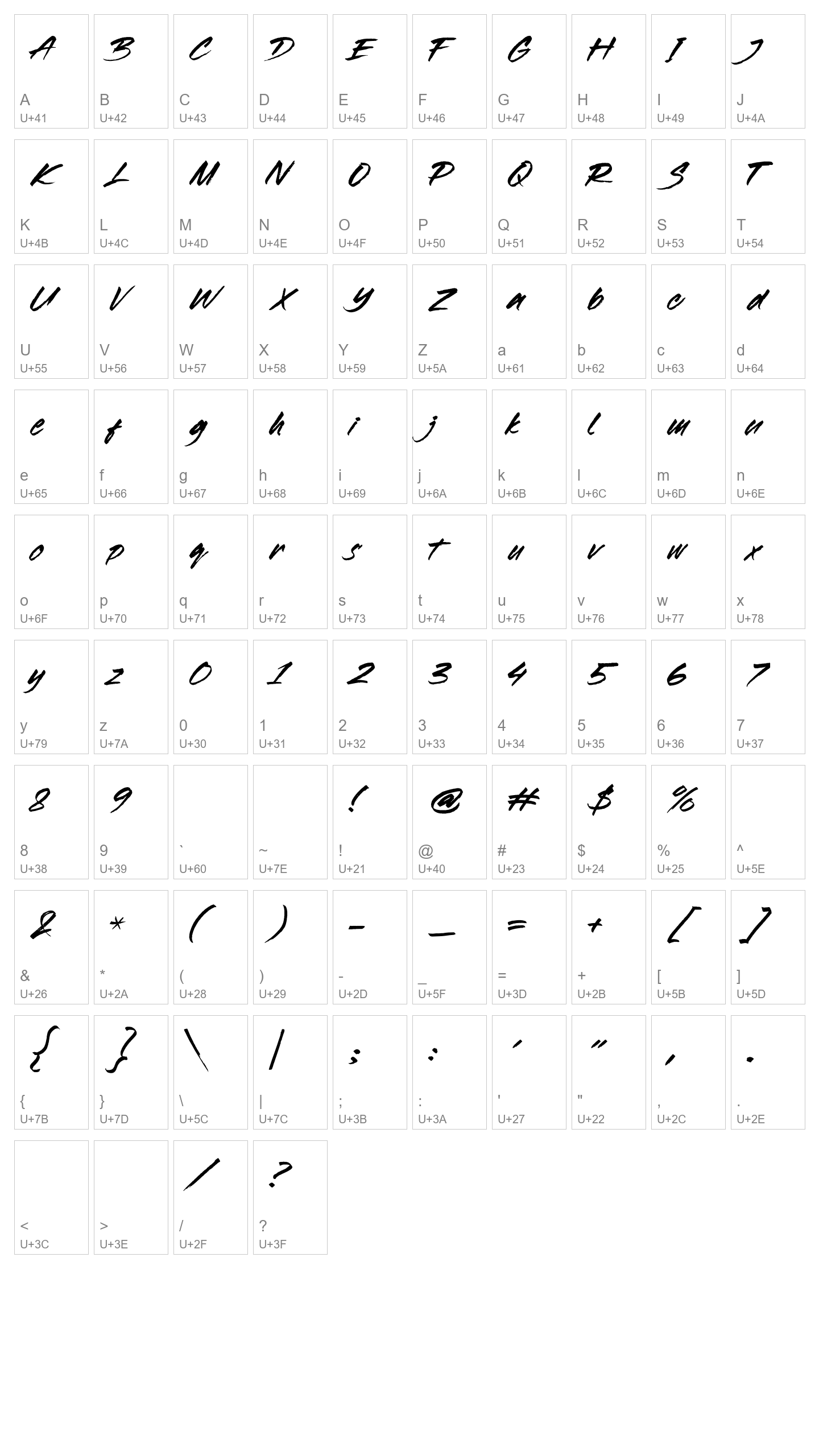 Character Map Image