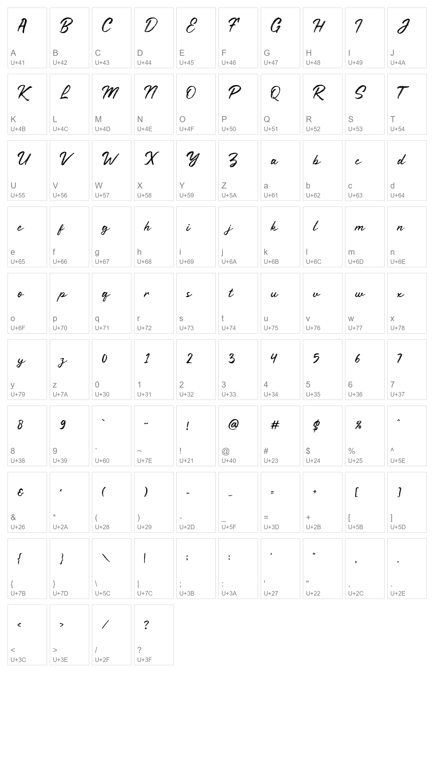 Character Map Image