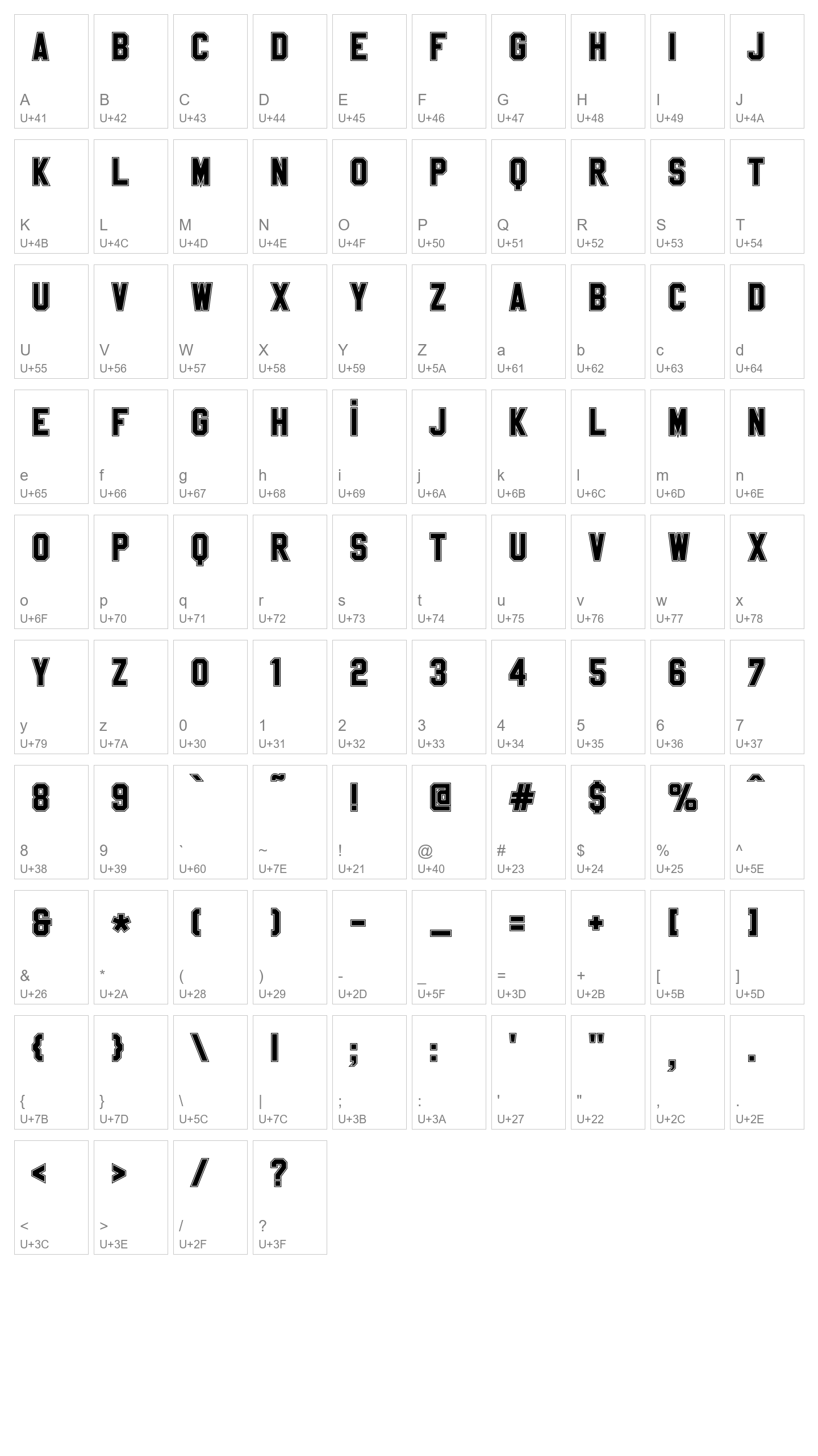 Character Map Image