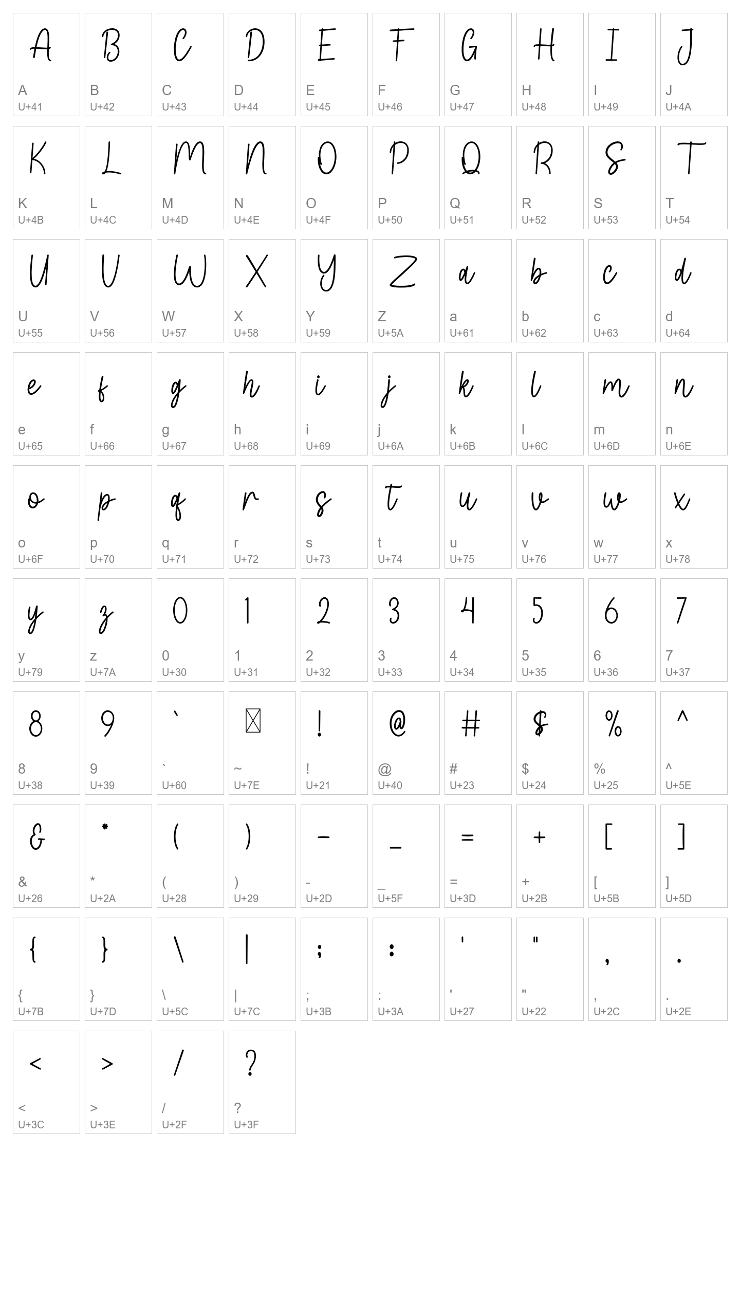 Character Map Image