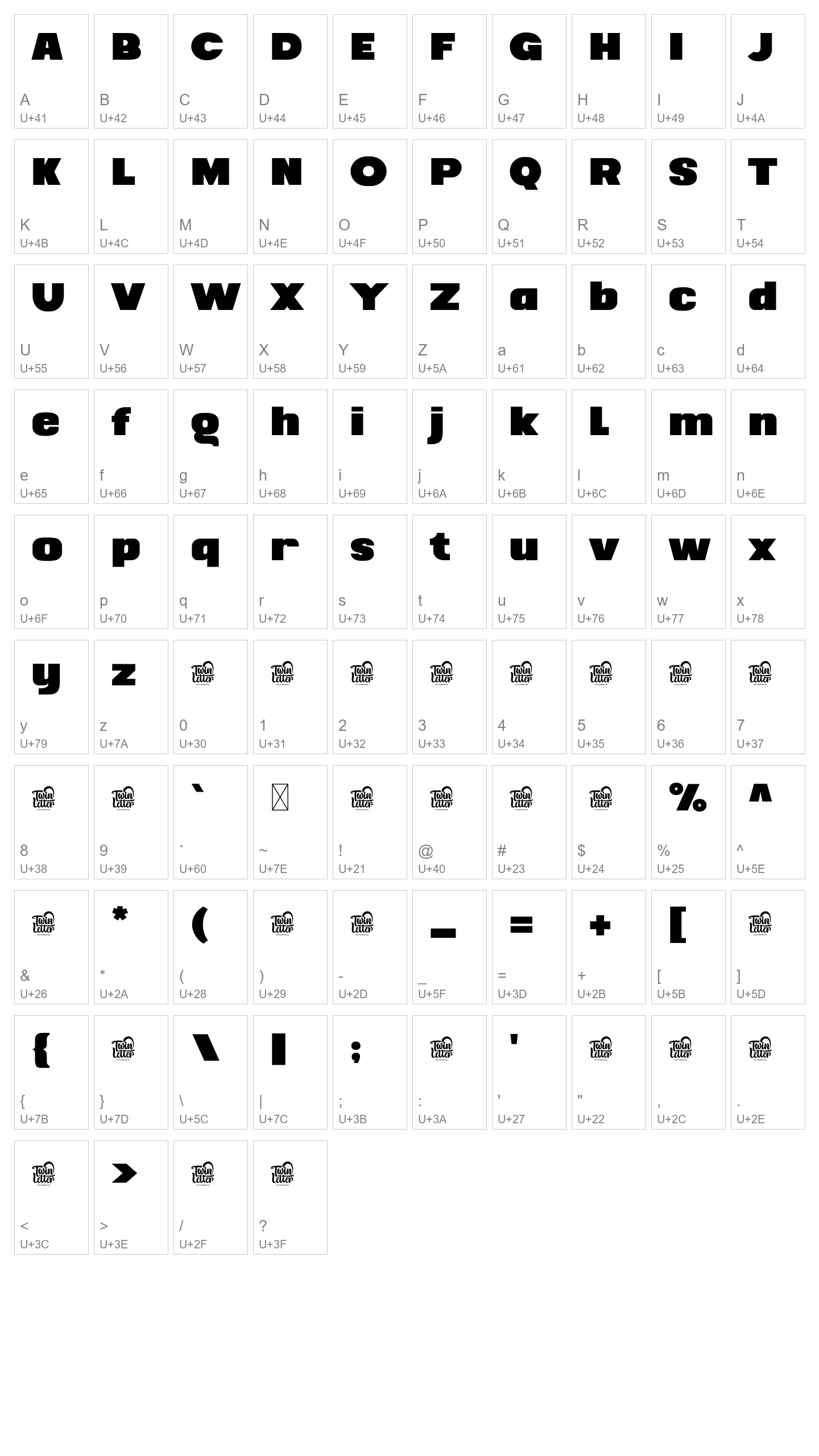 Character Map Image