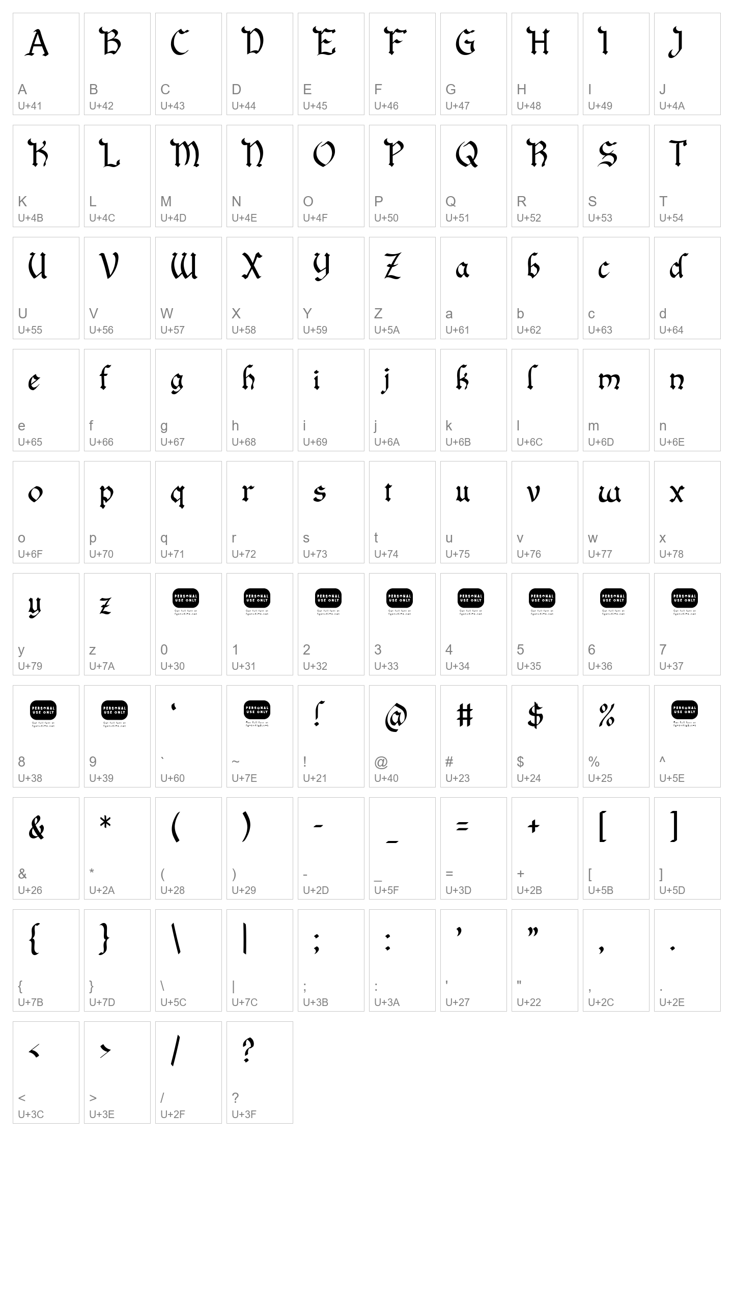 Character Map Image
