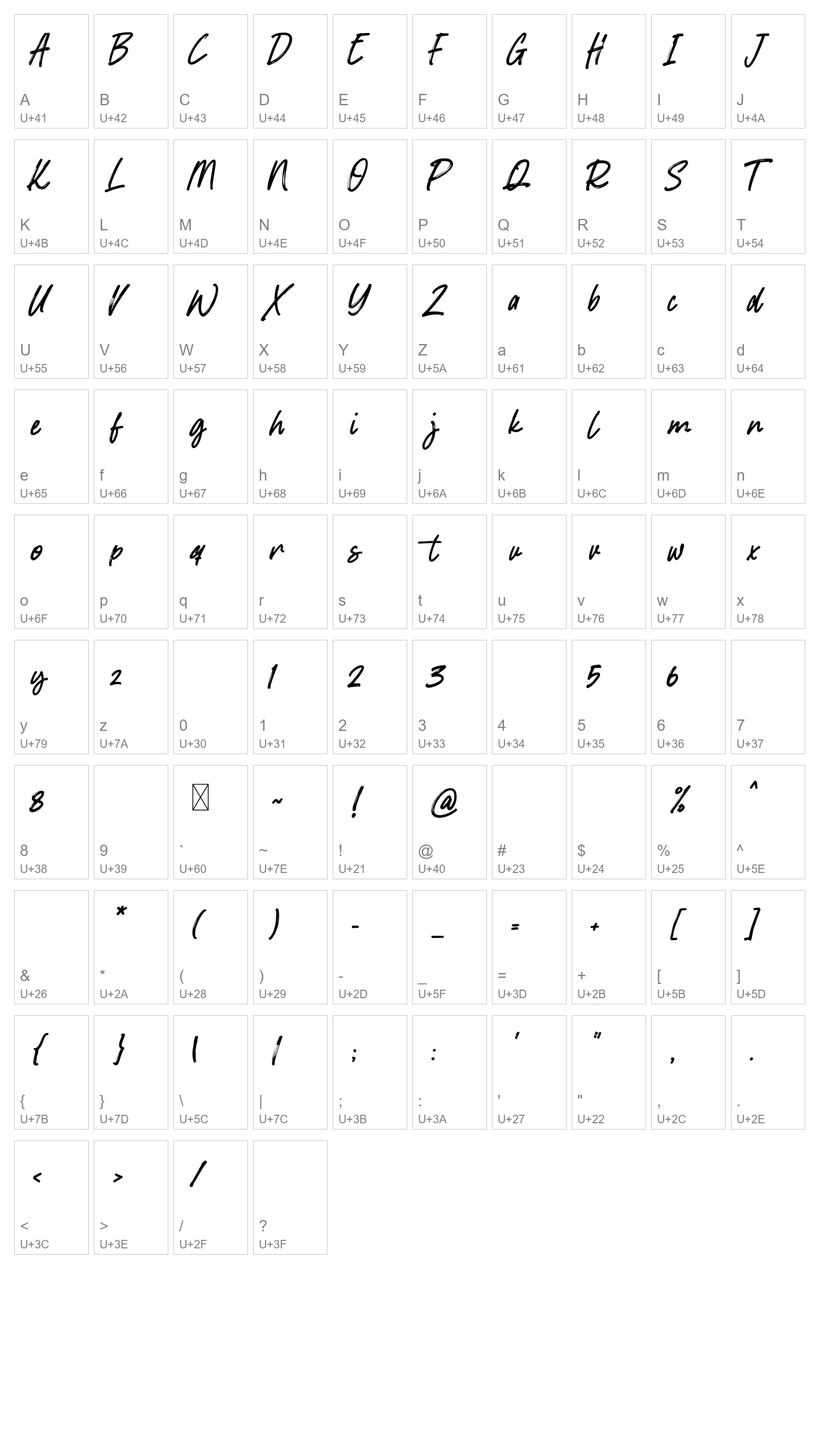 Character Map Image