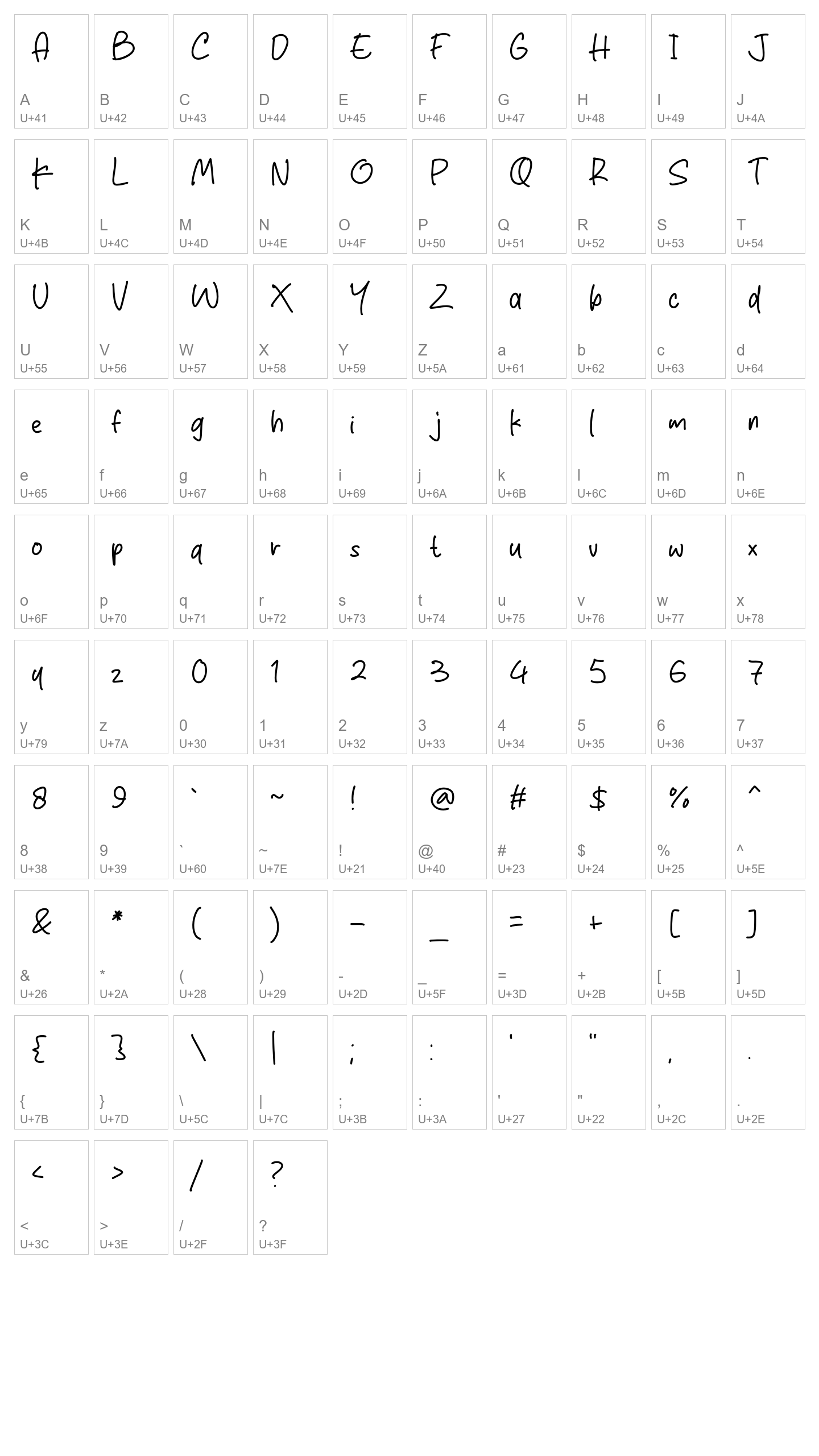 Character Map Image