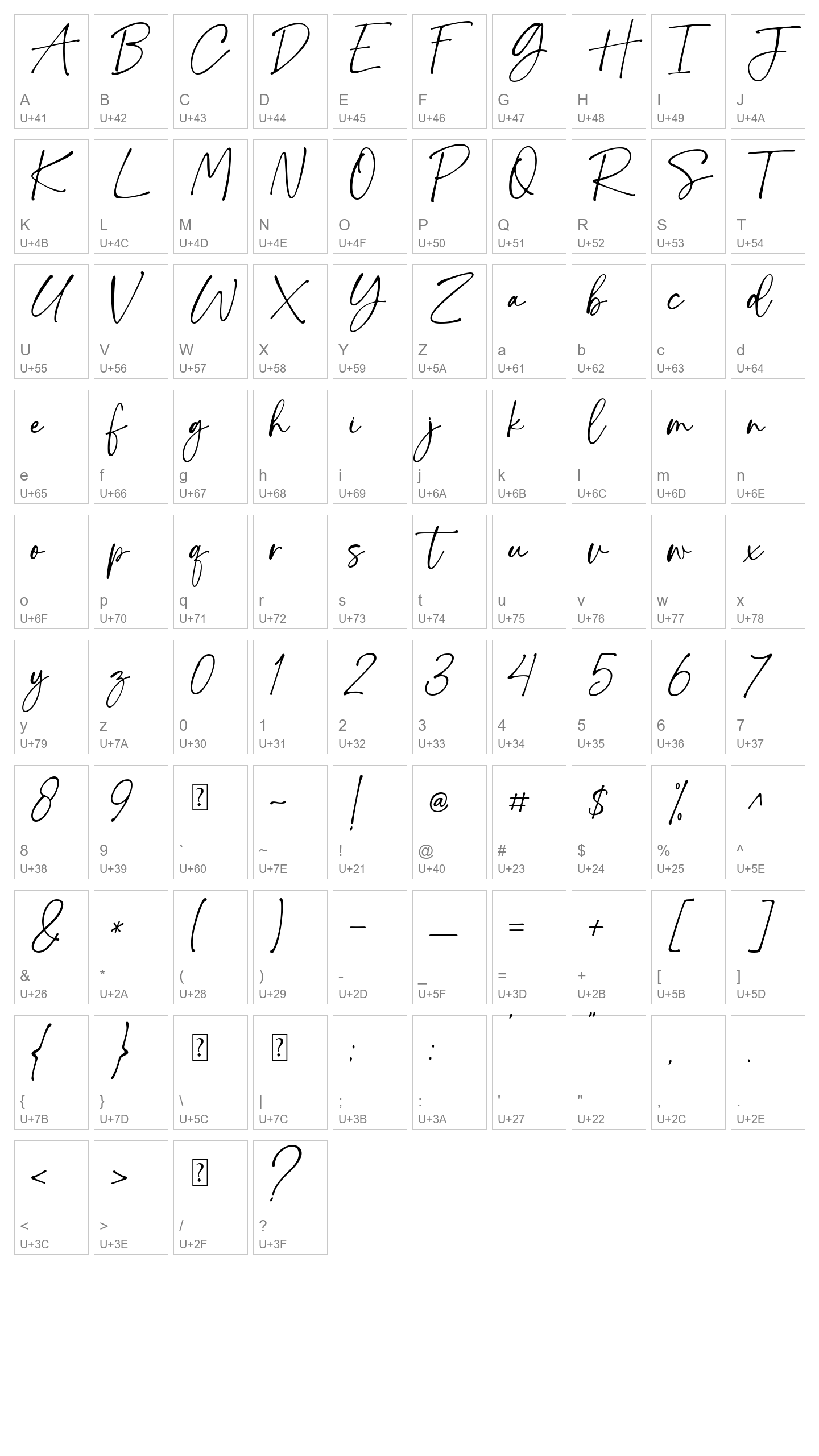 Character Map Image
