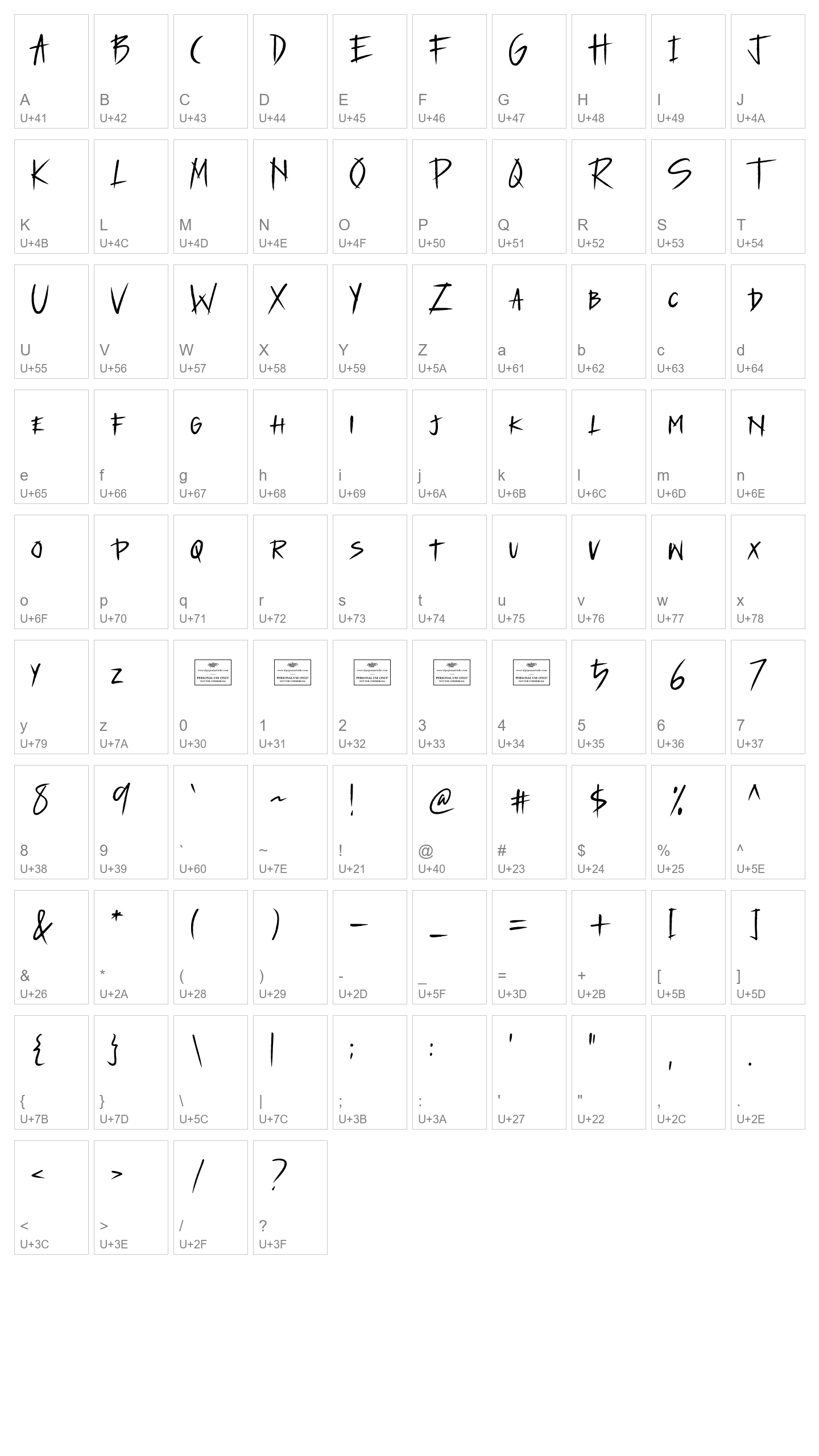 Character Map Image