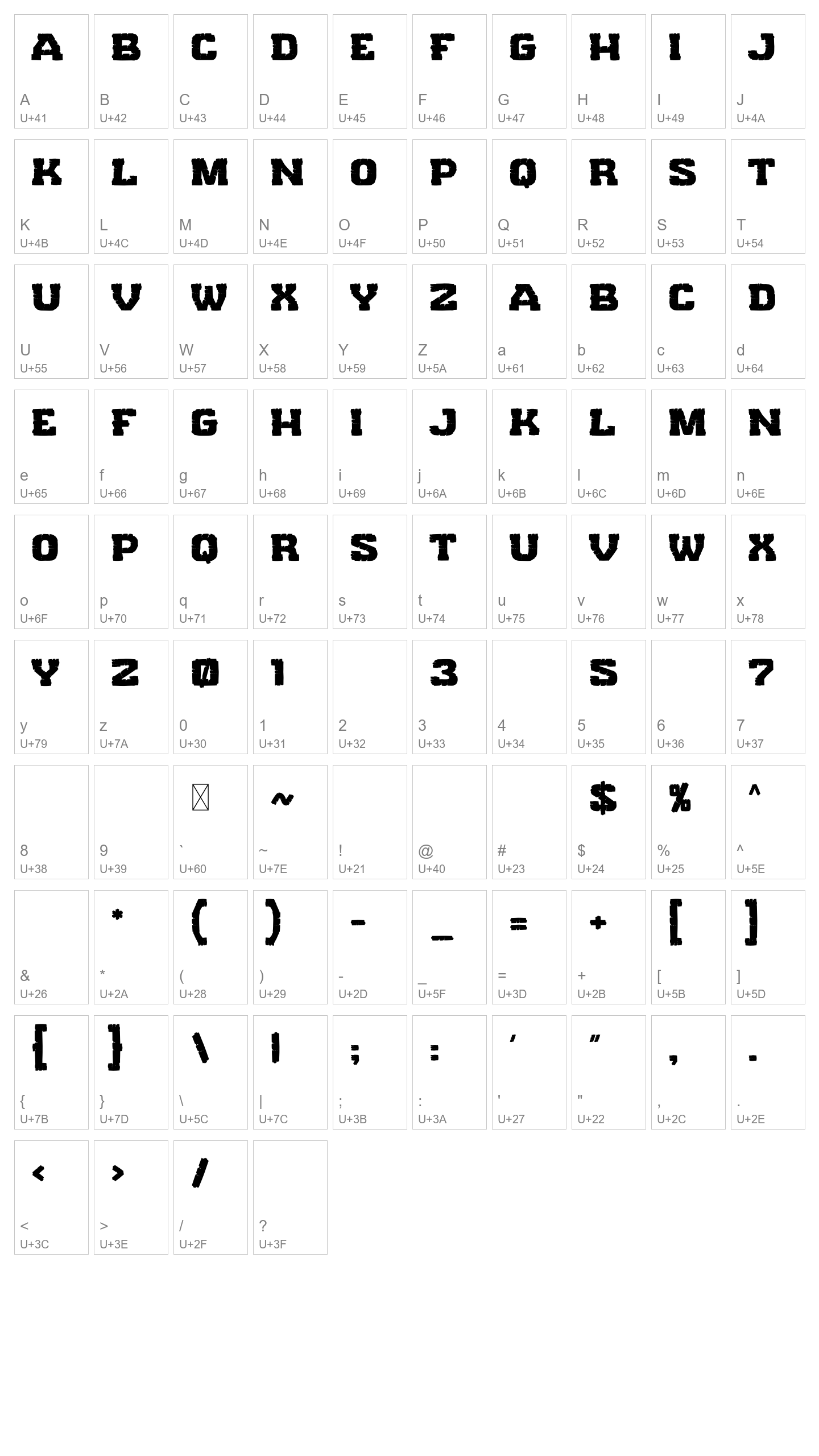 Character Map Image