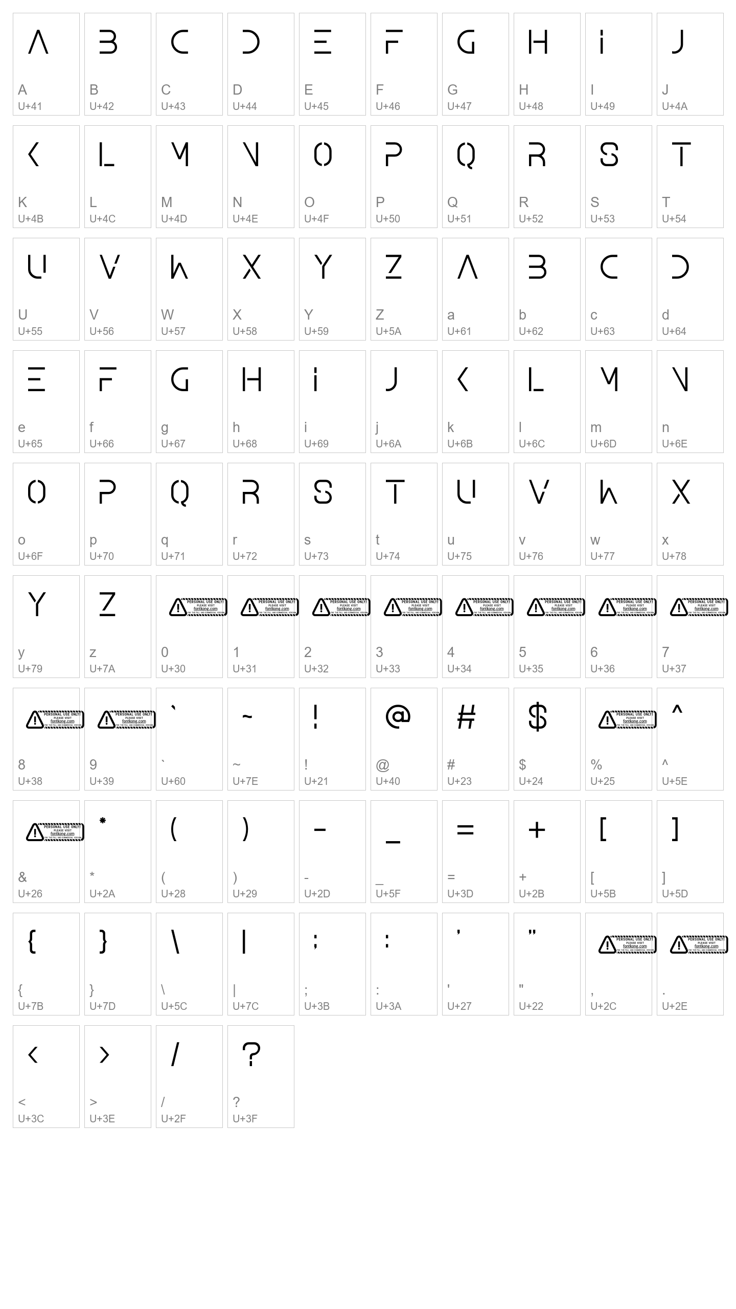 Character Map Image