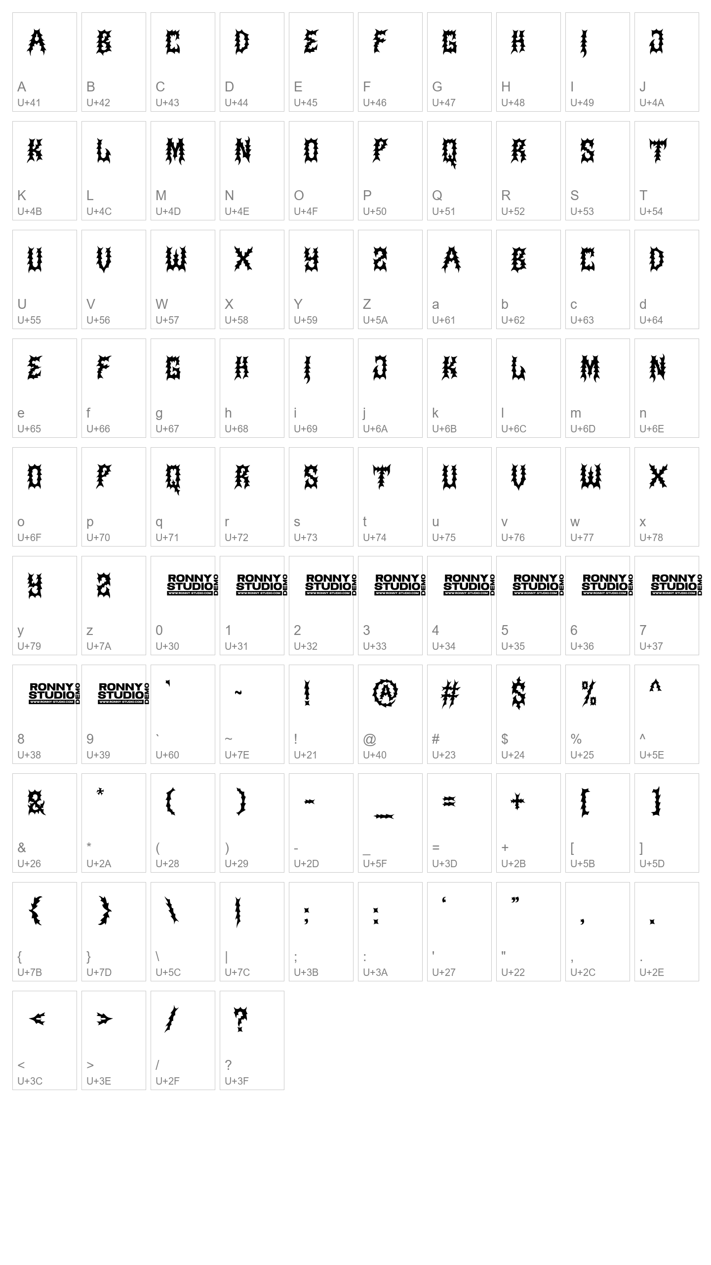 Character Map Image
