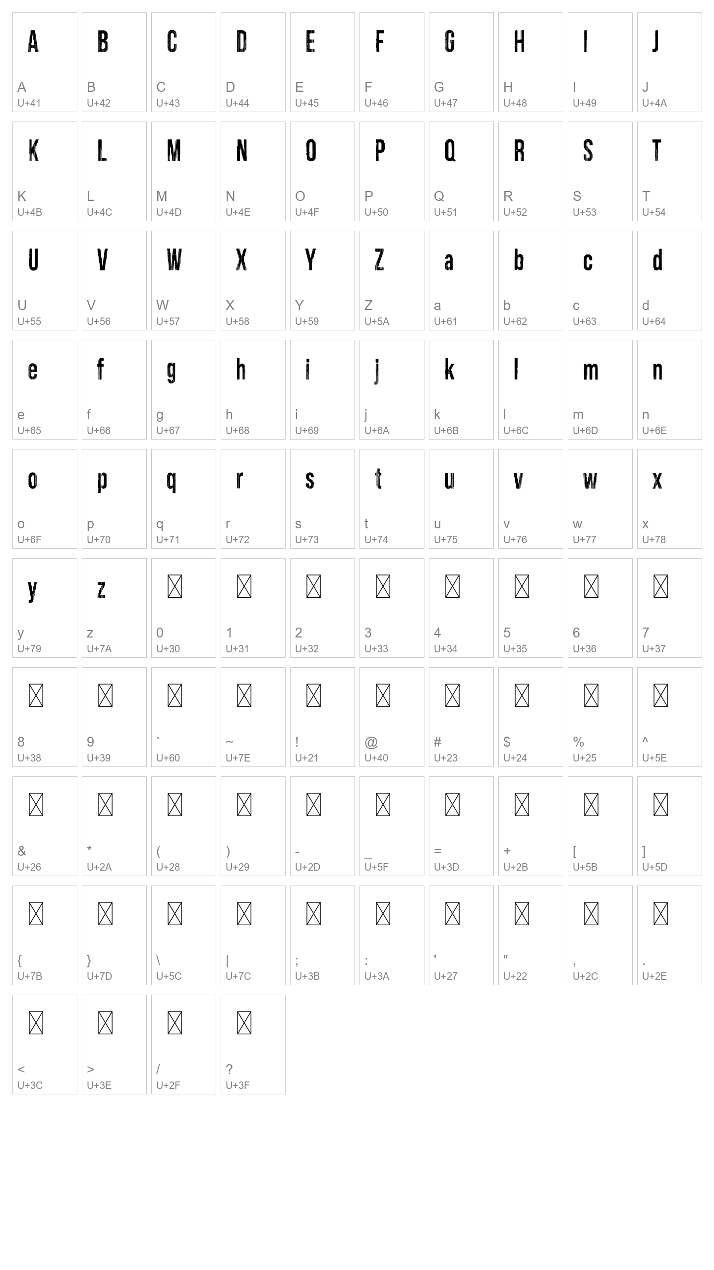 Character Map Image