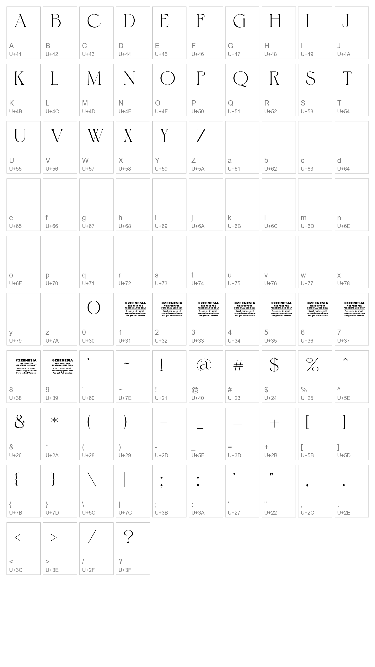 Character Map Image