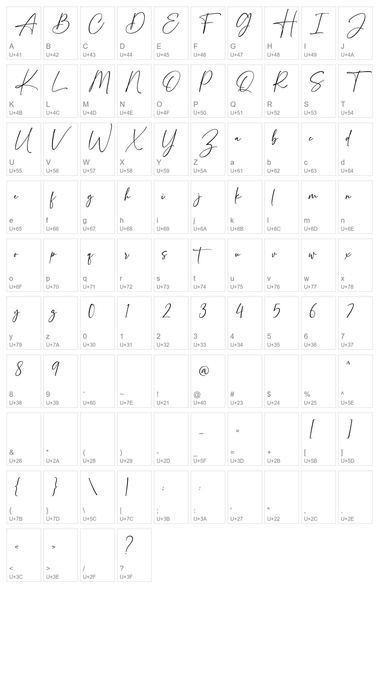 Character Map Image