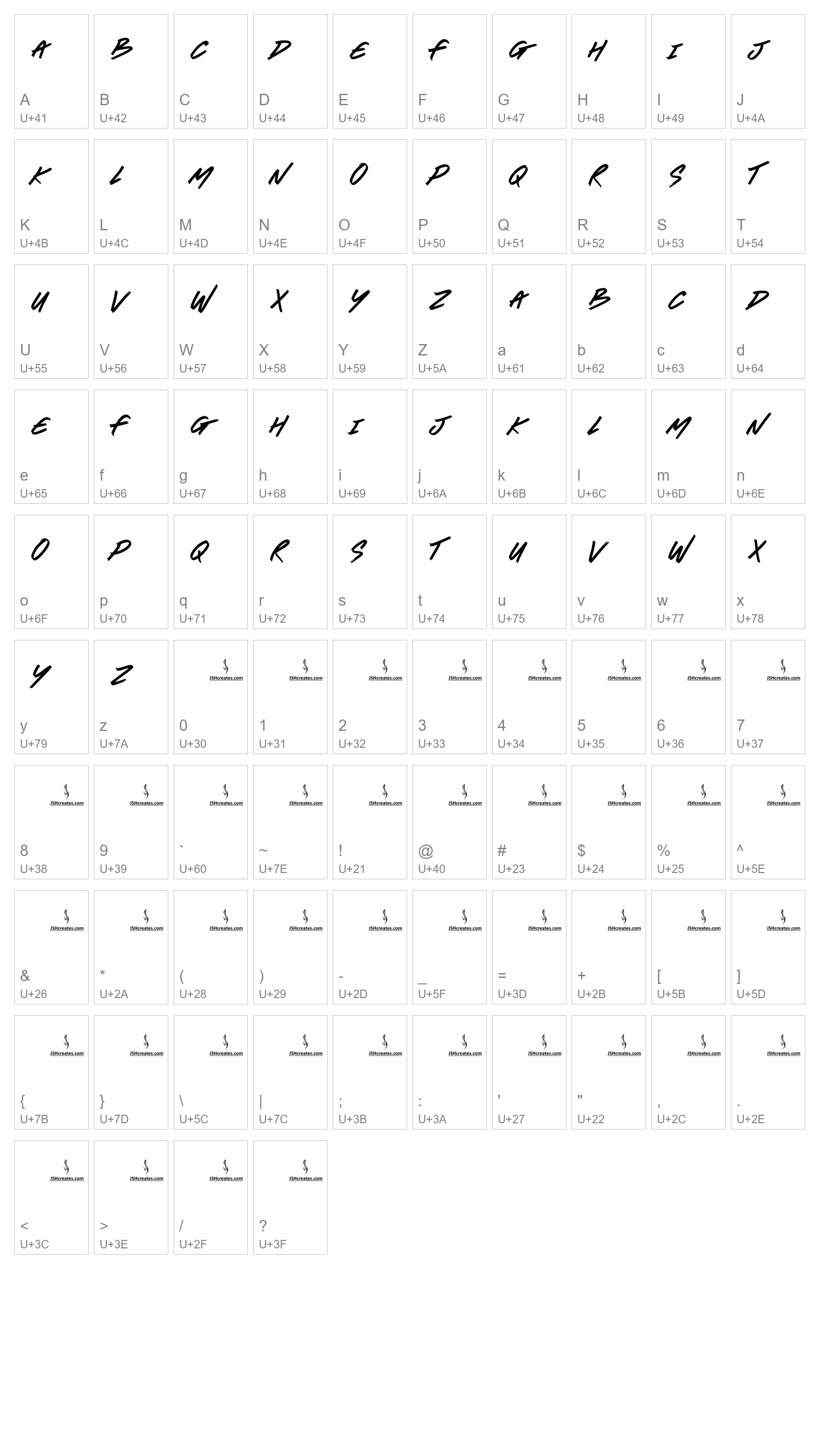 Character Map Image