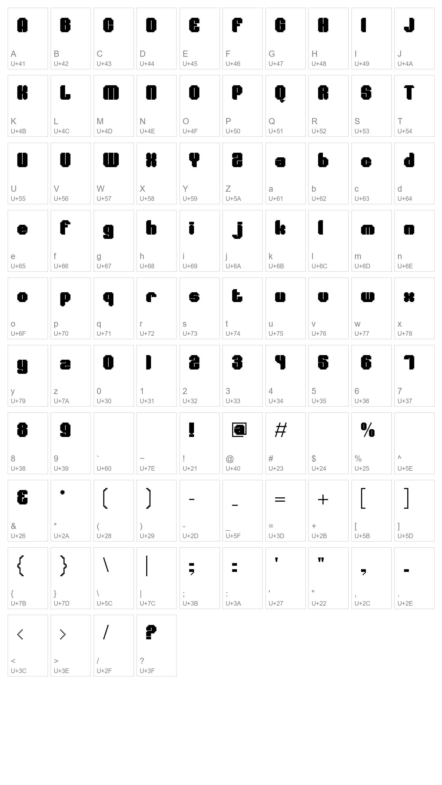 Character Map Image