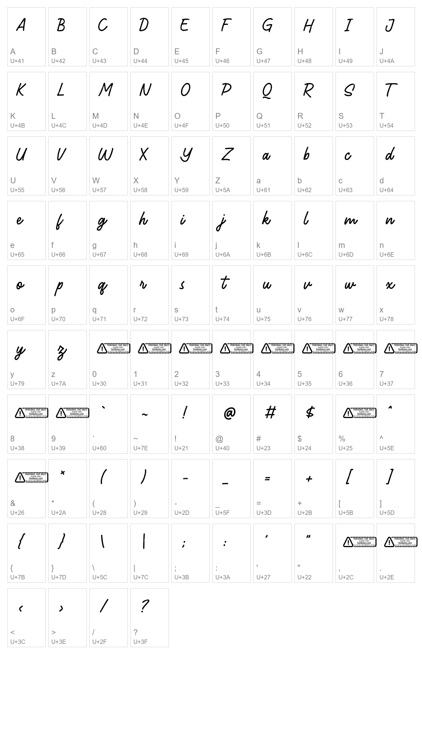 Character Map Image