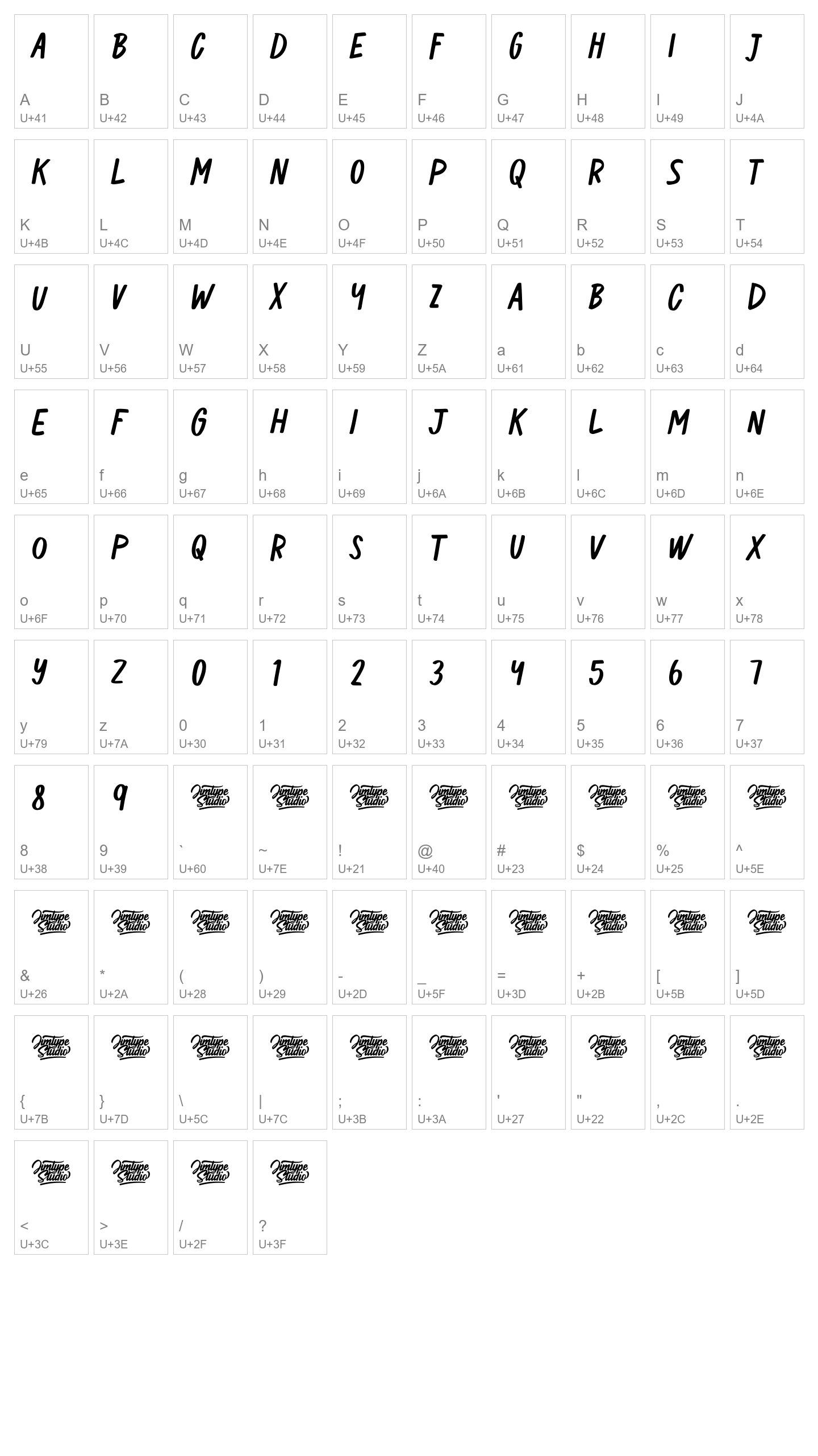 Character Map Image