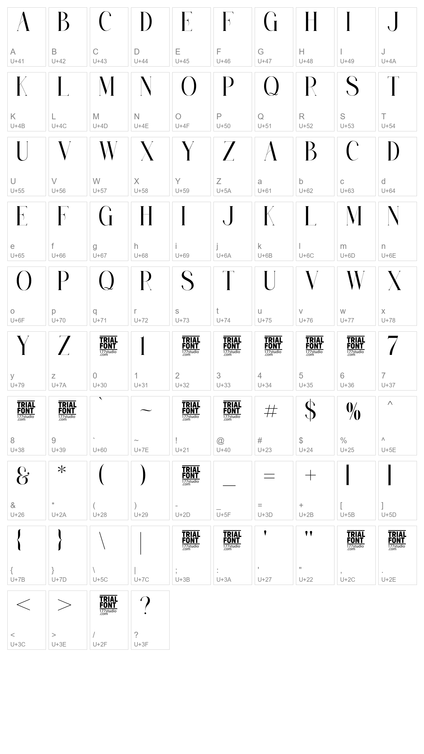 Character Map Image