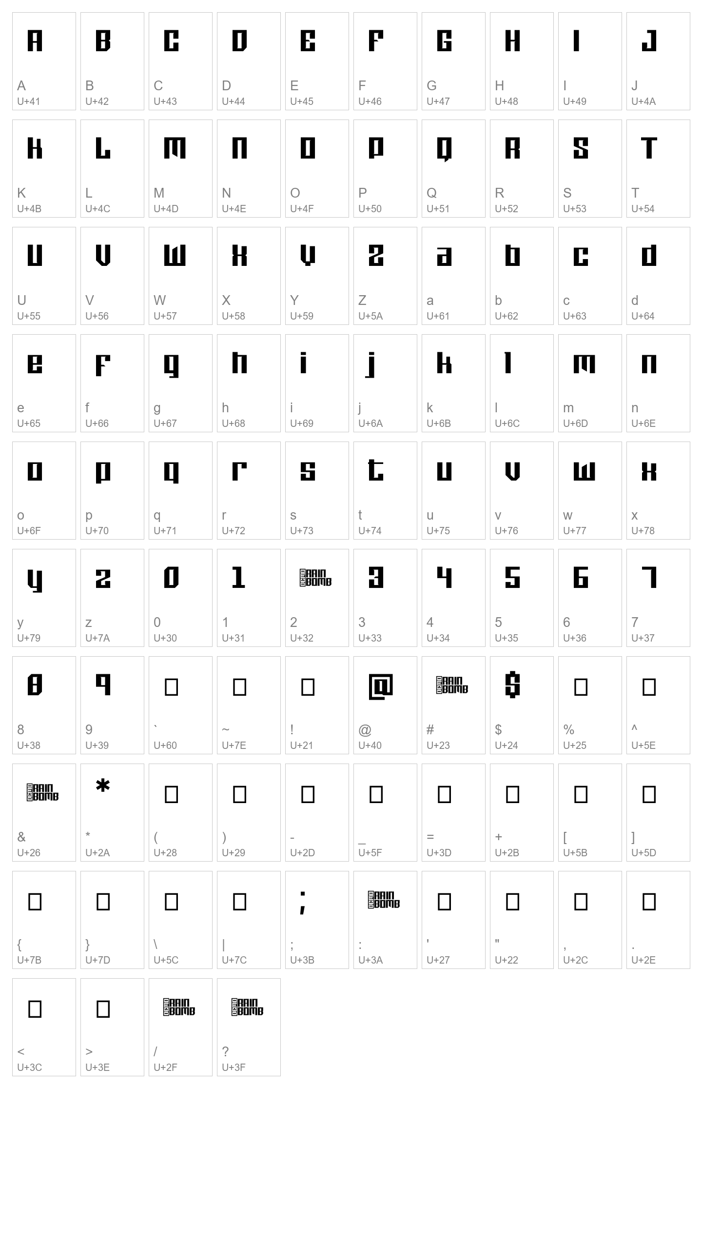 Character Map Image
