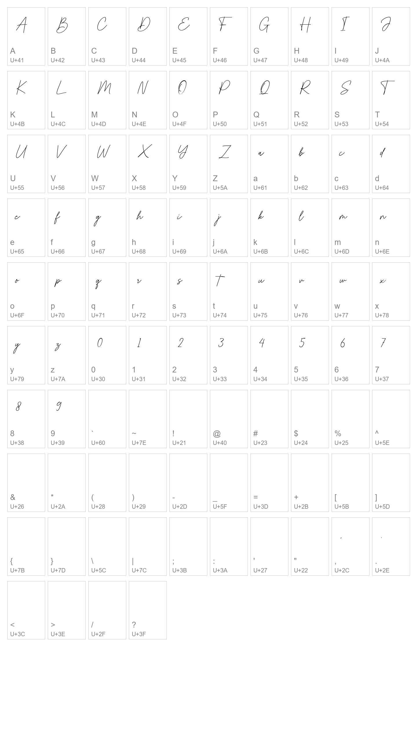 Character Map Image