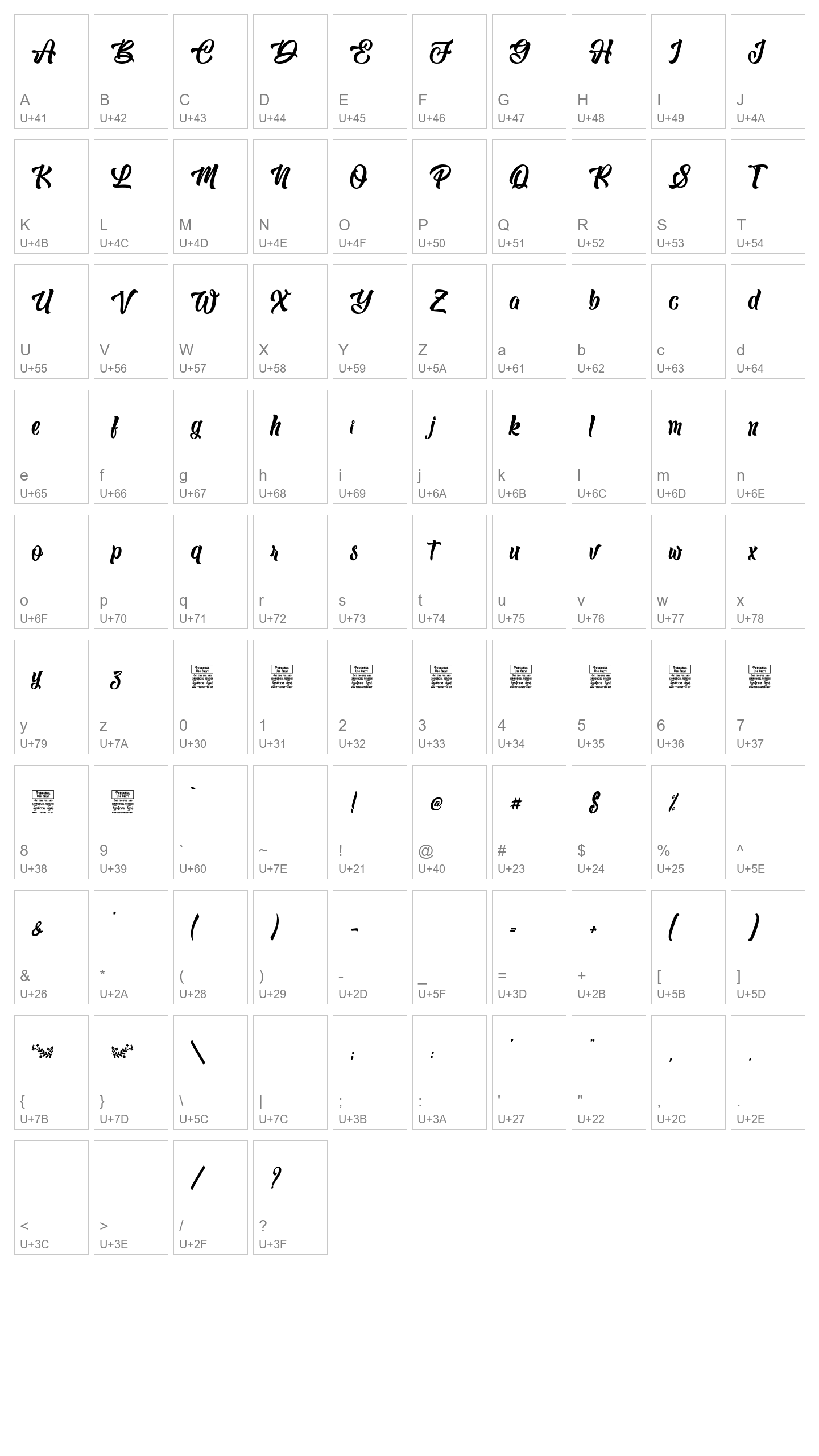 Character Map Image