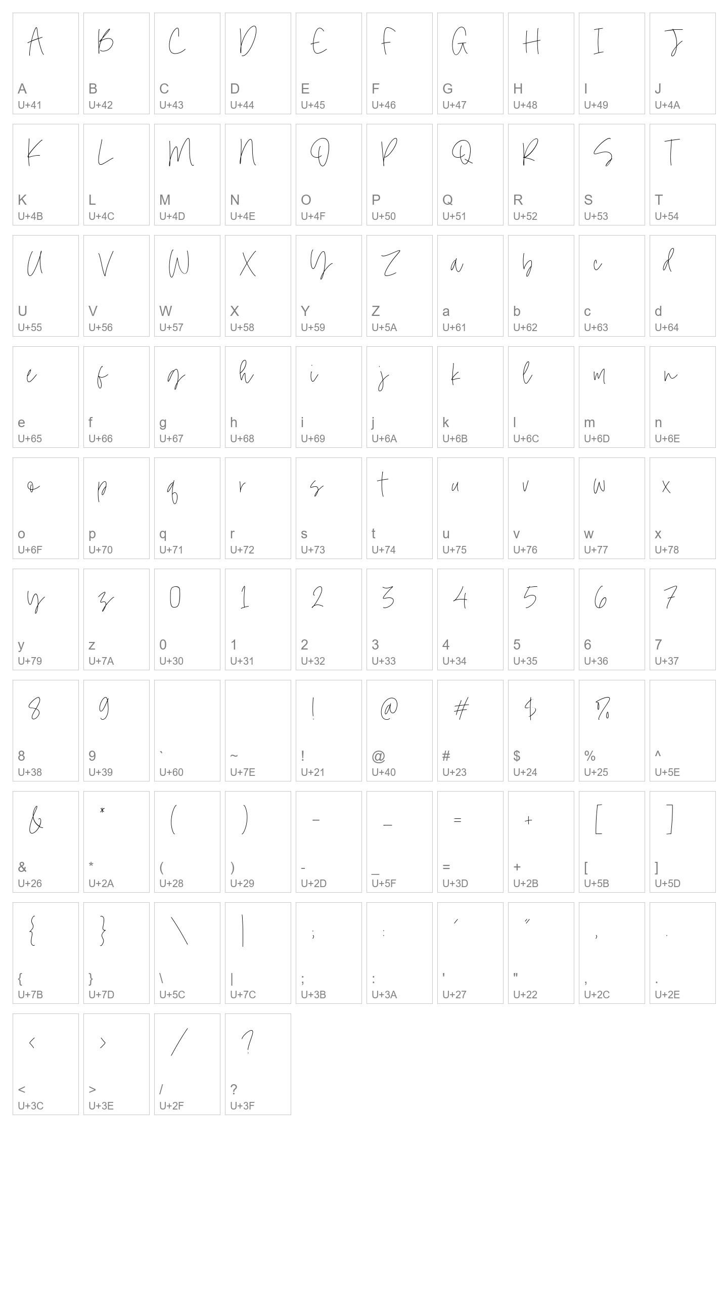 Character Map Image