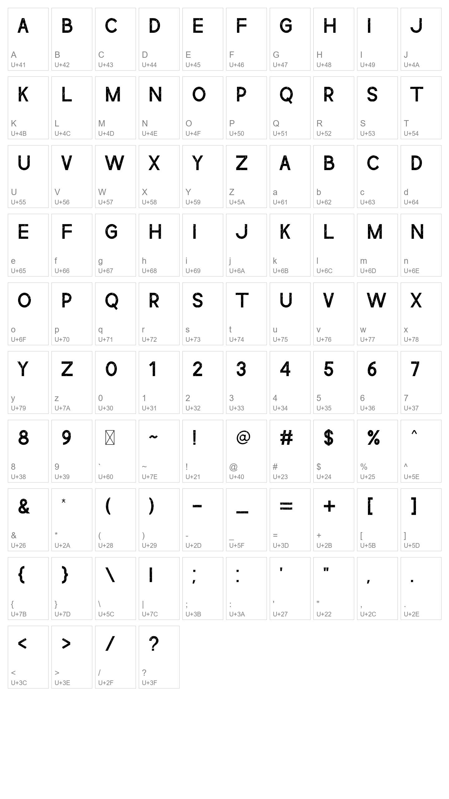 Character Map Image