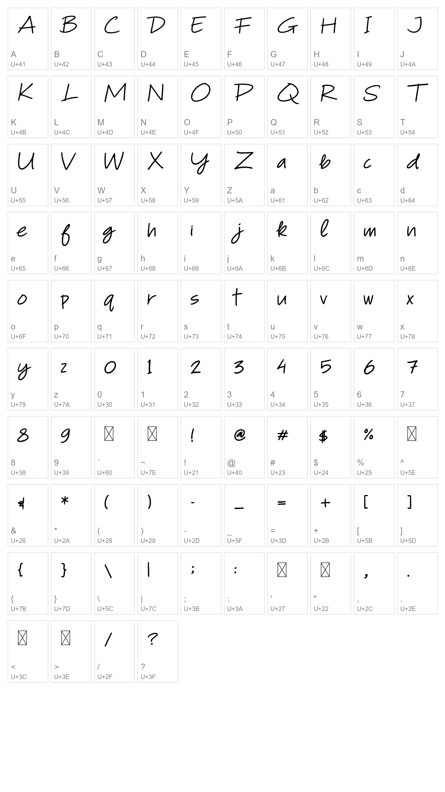 Character Map Image