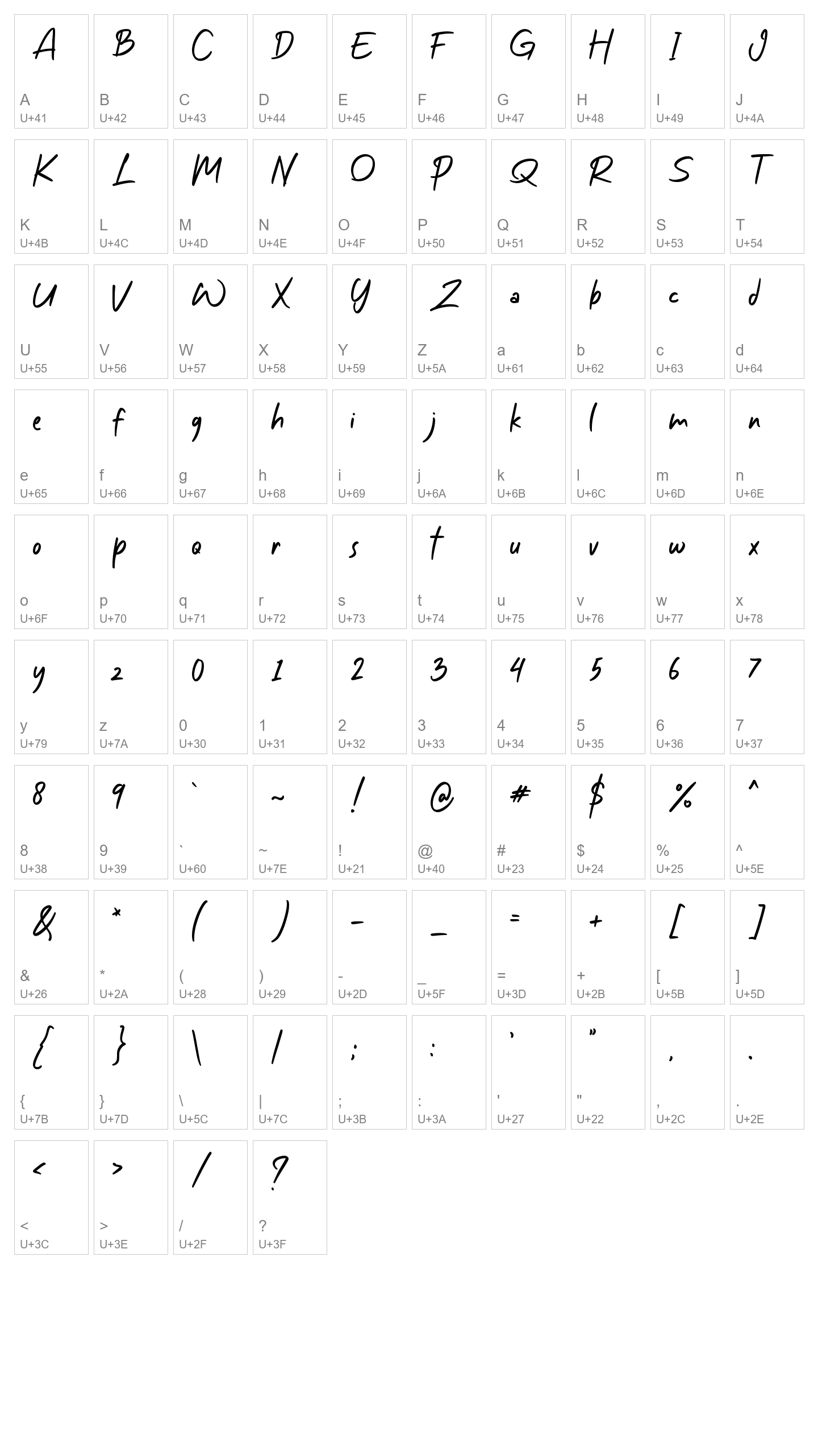 Character Map Image