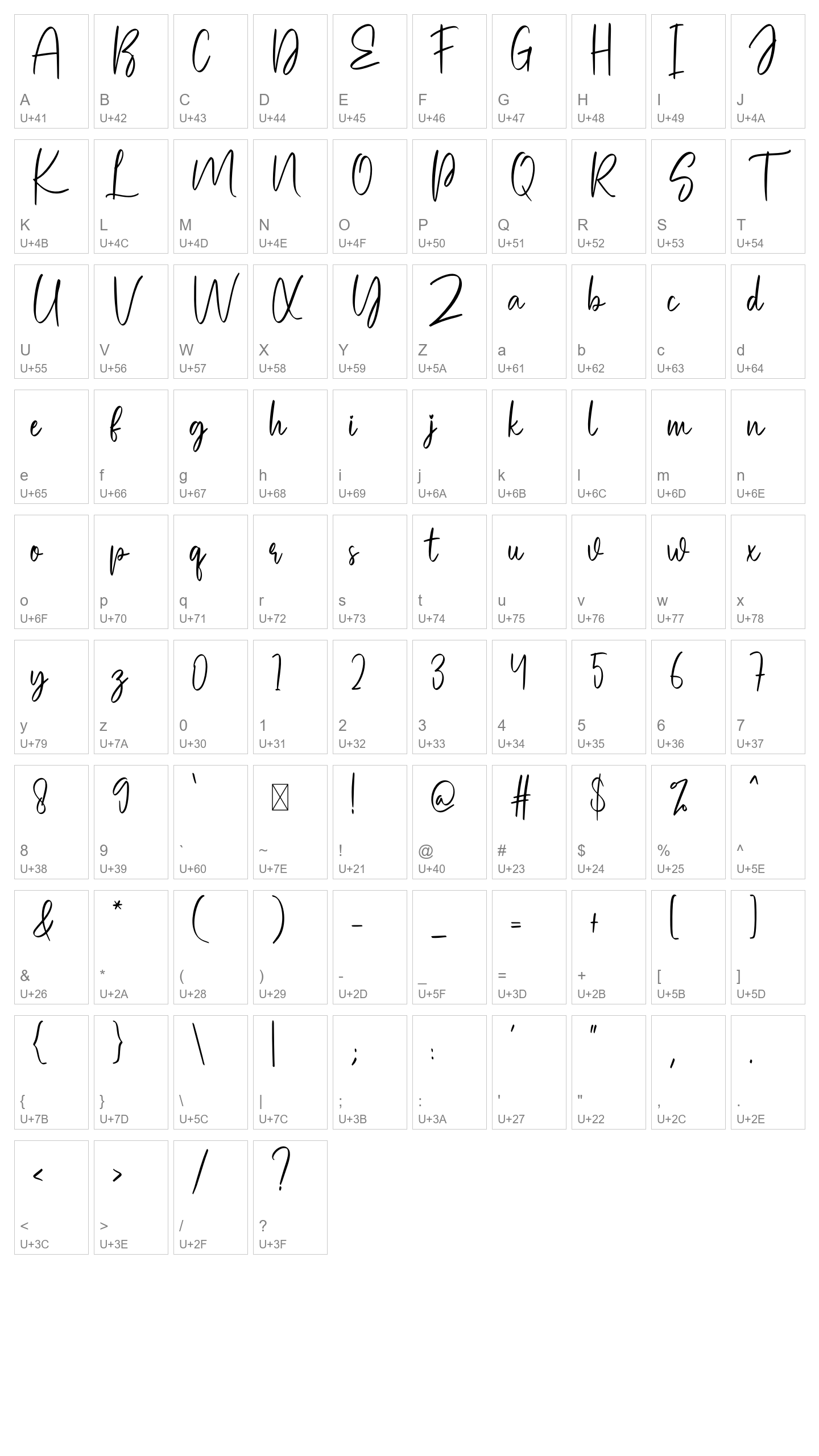 Character Map Image