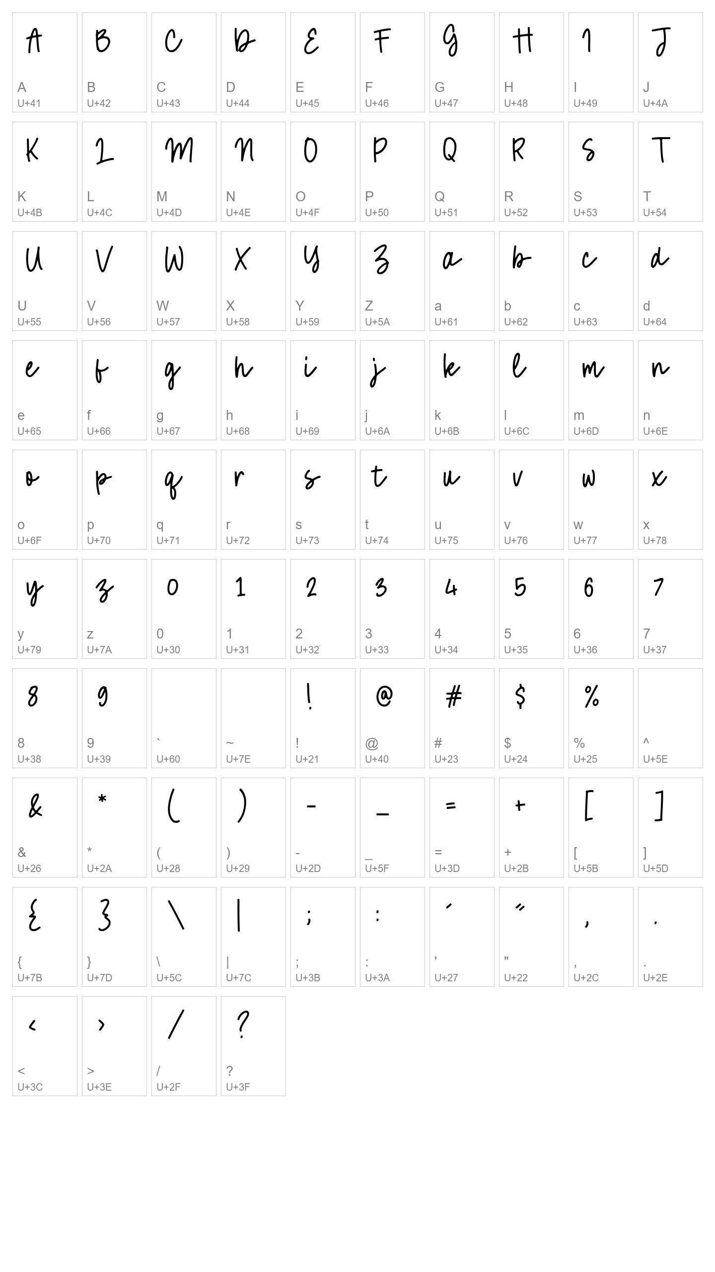 Character Map Image
