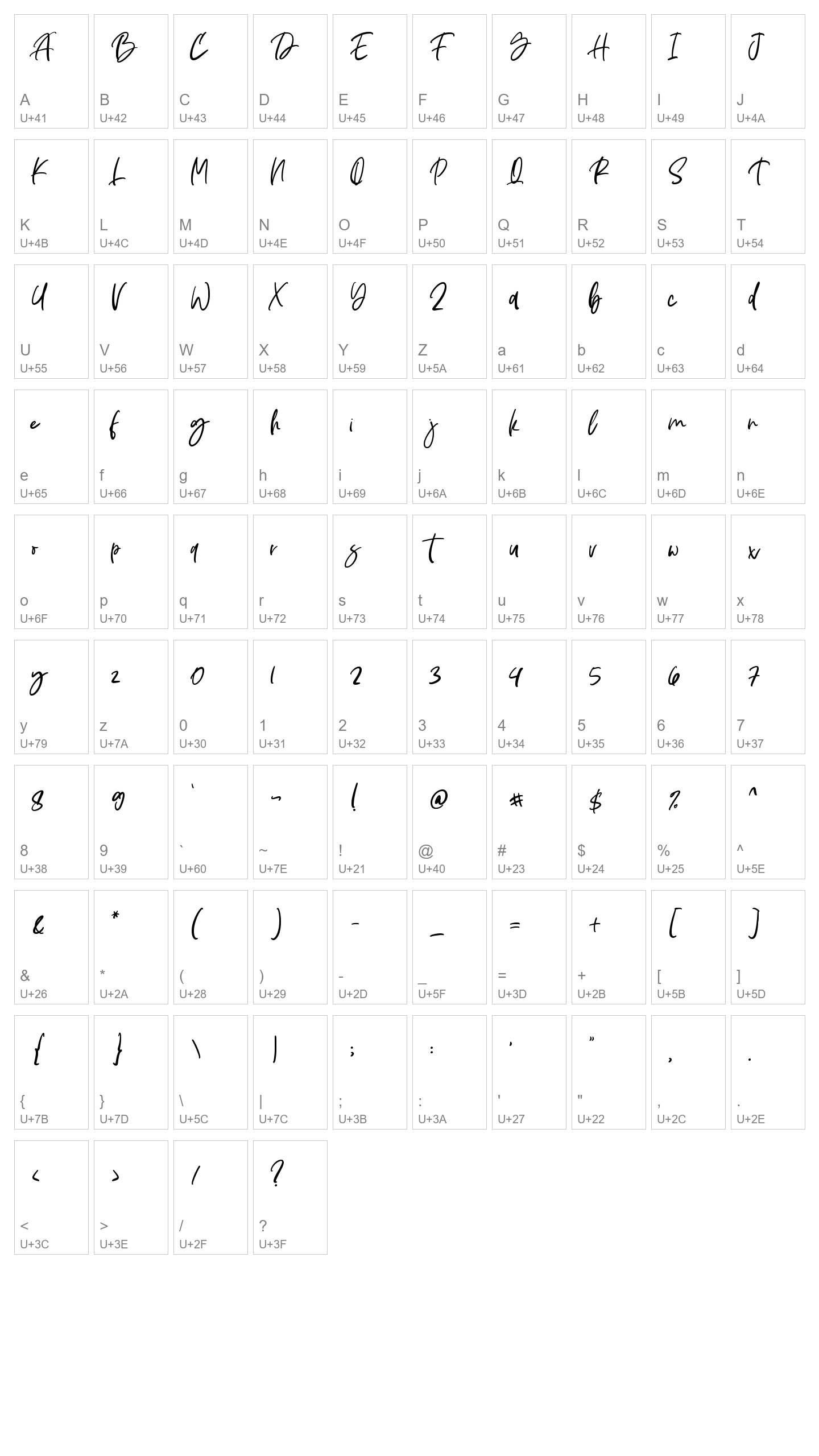 Character Map Image