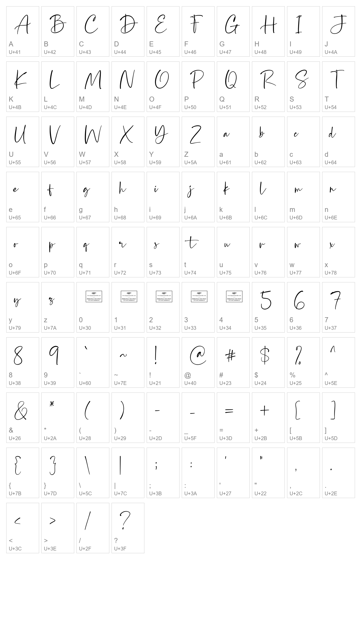 Character Map Image