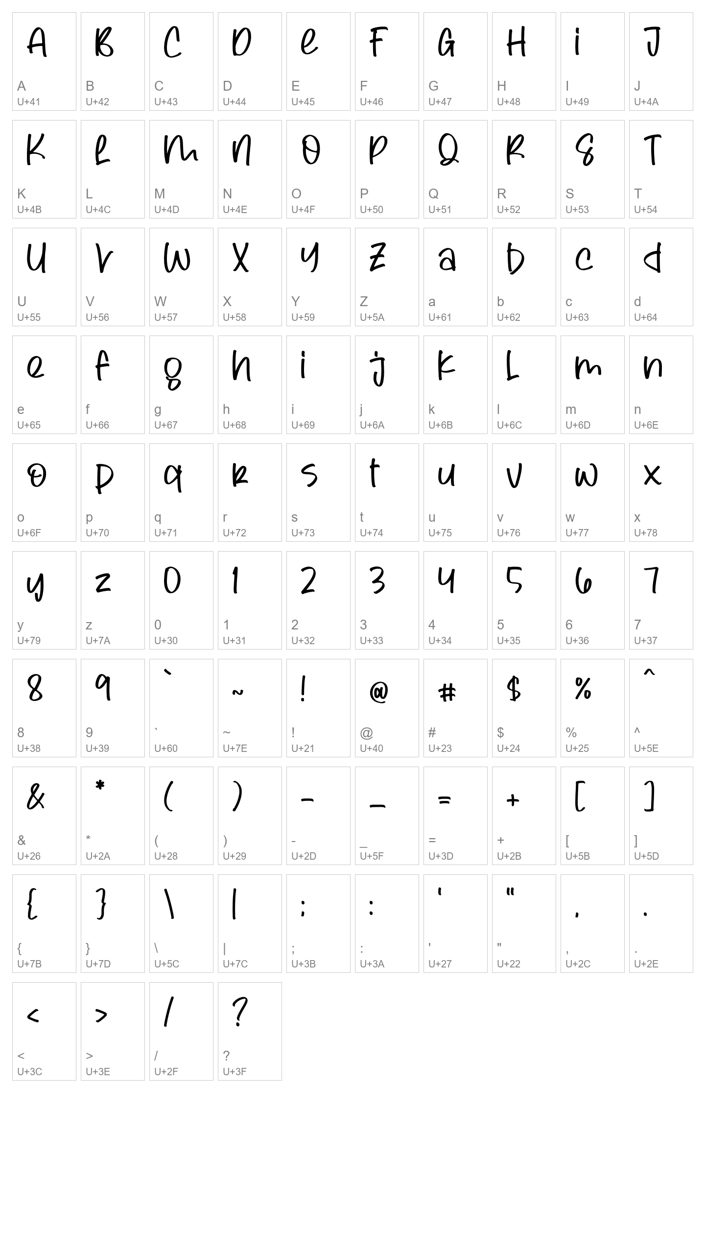Character Map Image