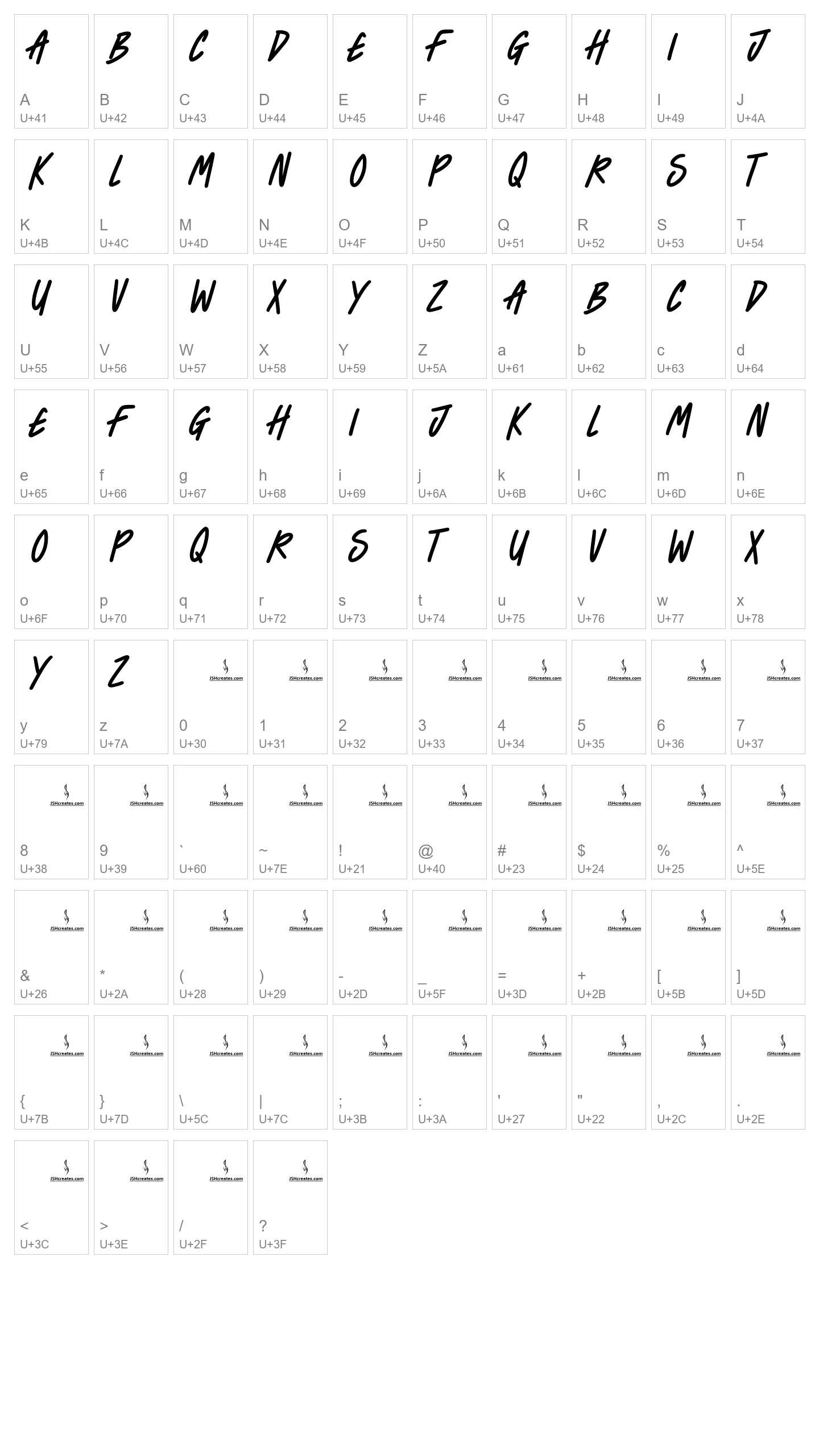 Character Map Image