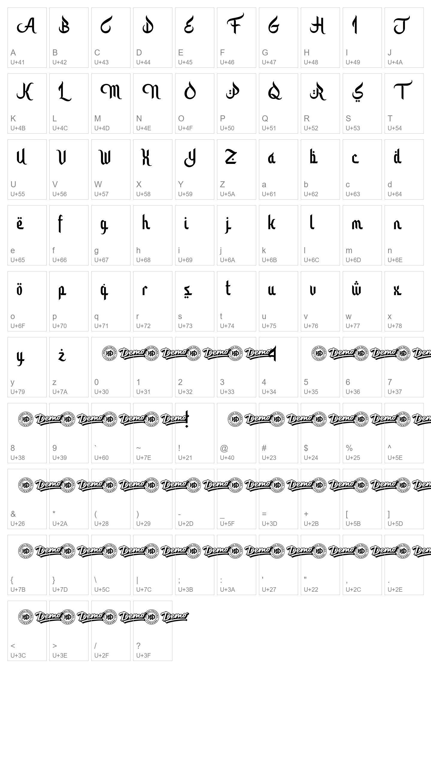 Character Map Image