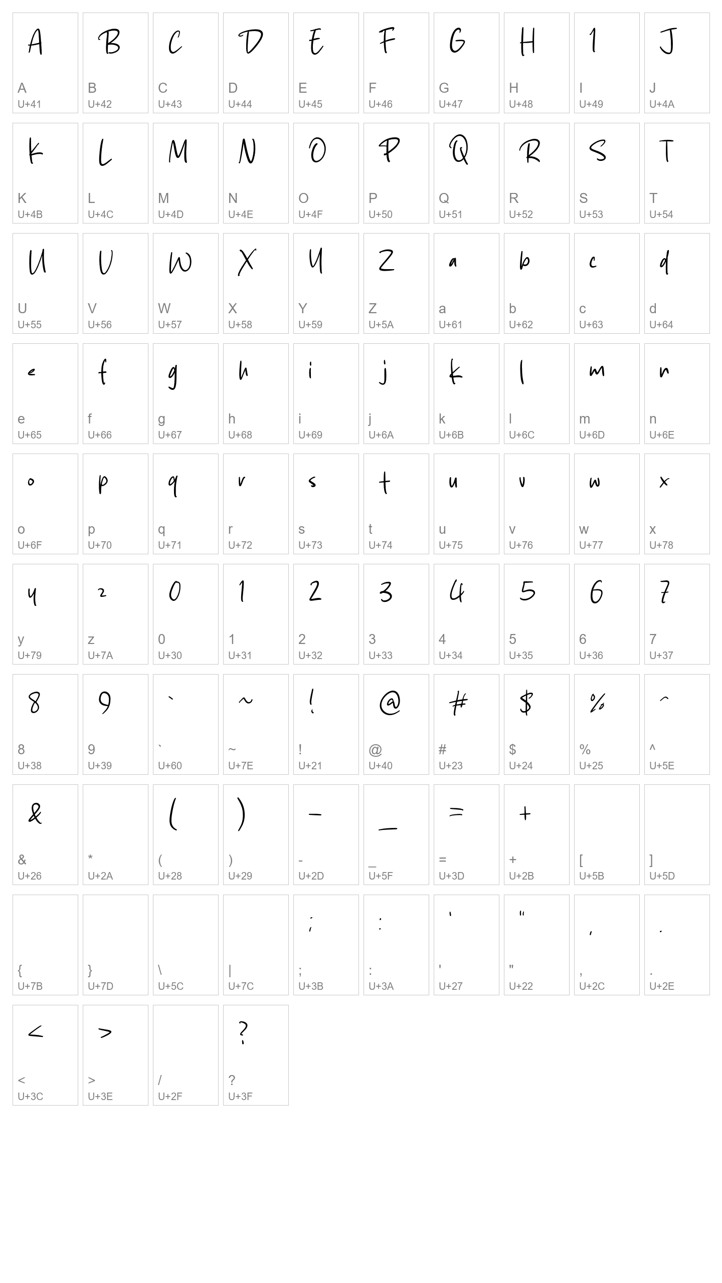 Character Map Image