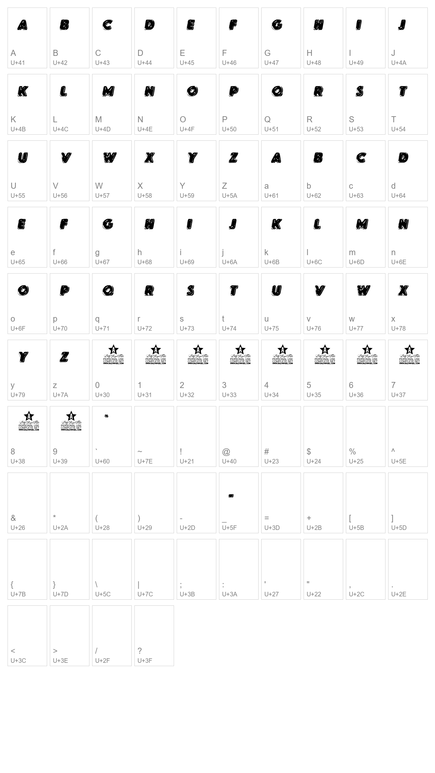 Character Map Image