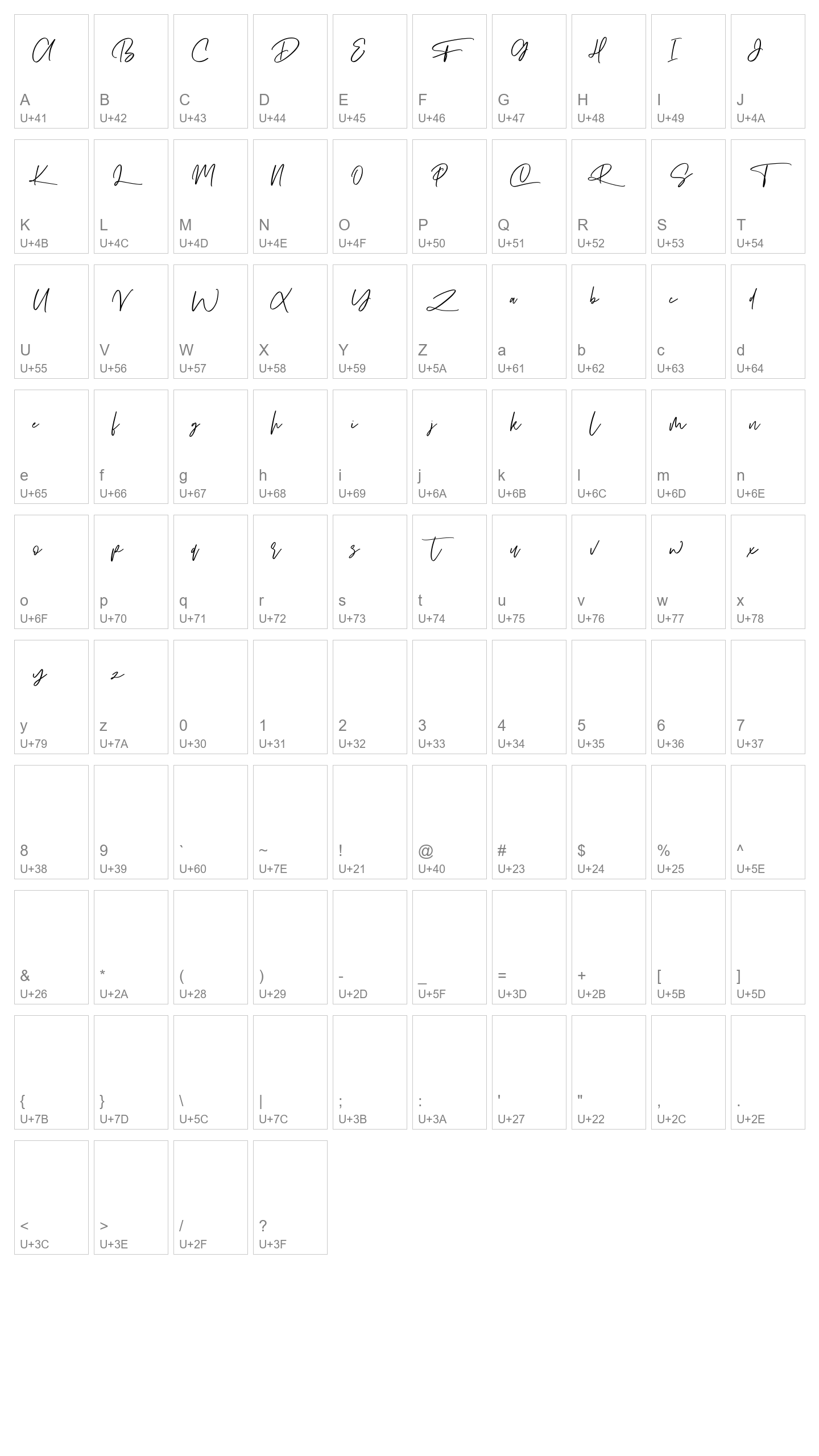 Character Map Image