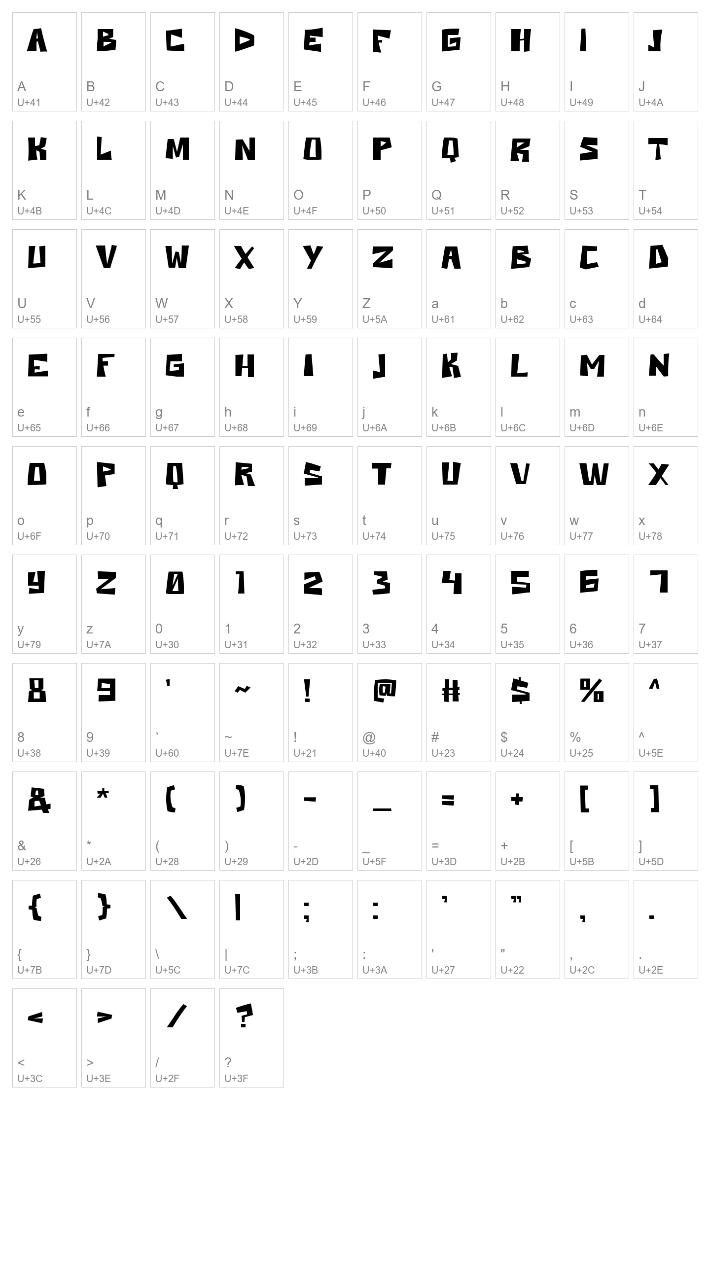 Character Map Image