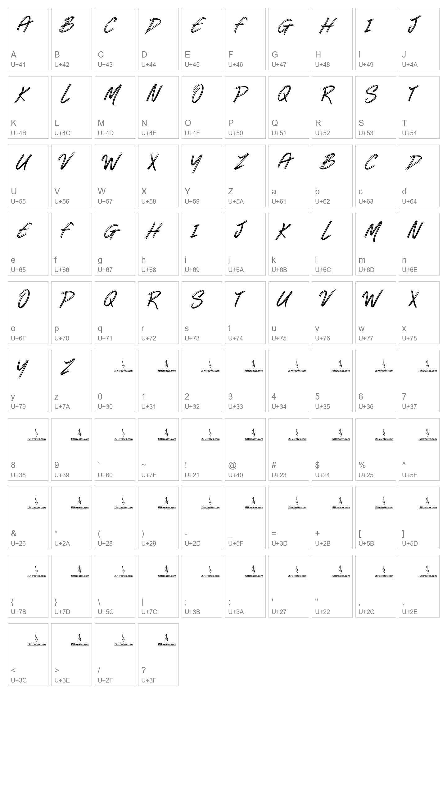 Character Map Image