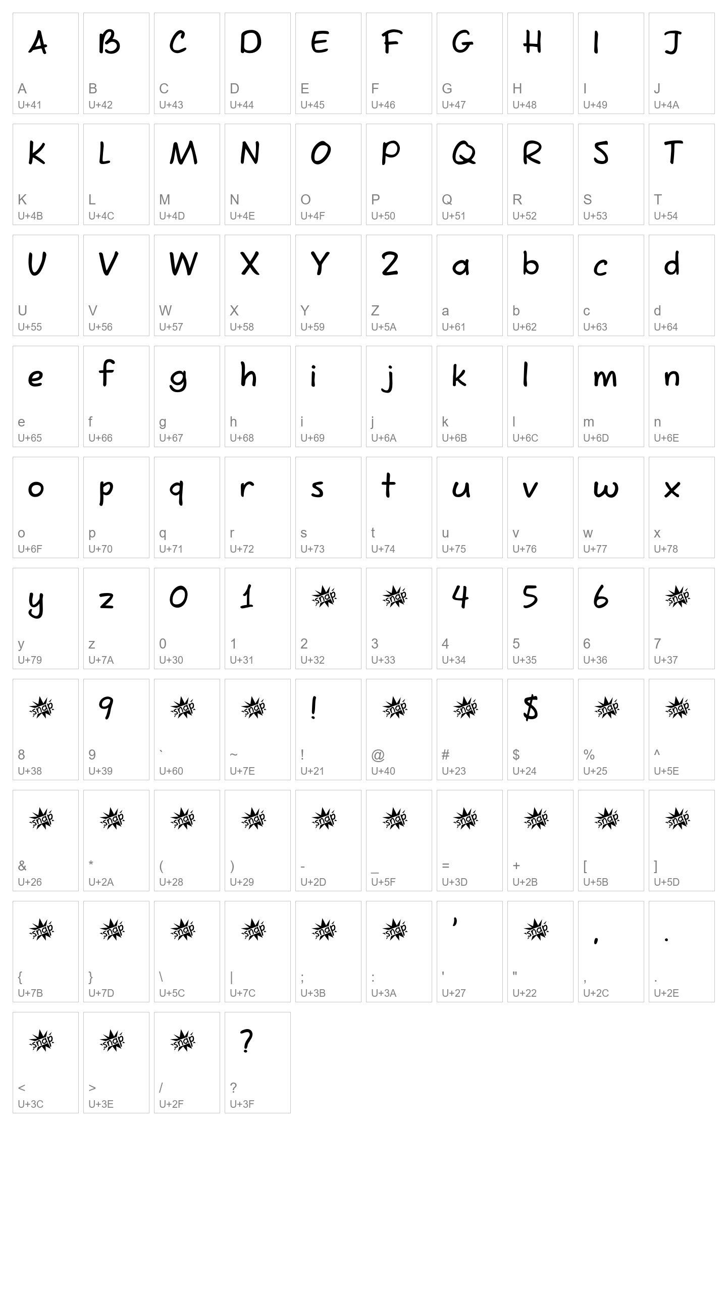 Character Map Image