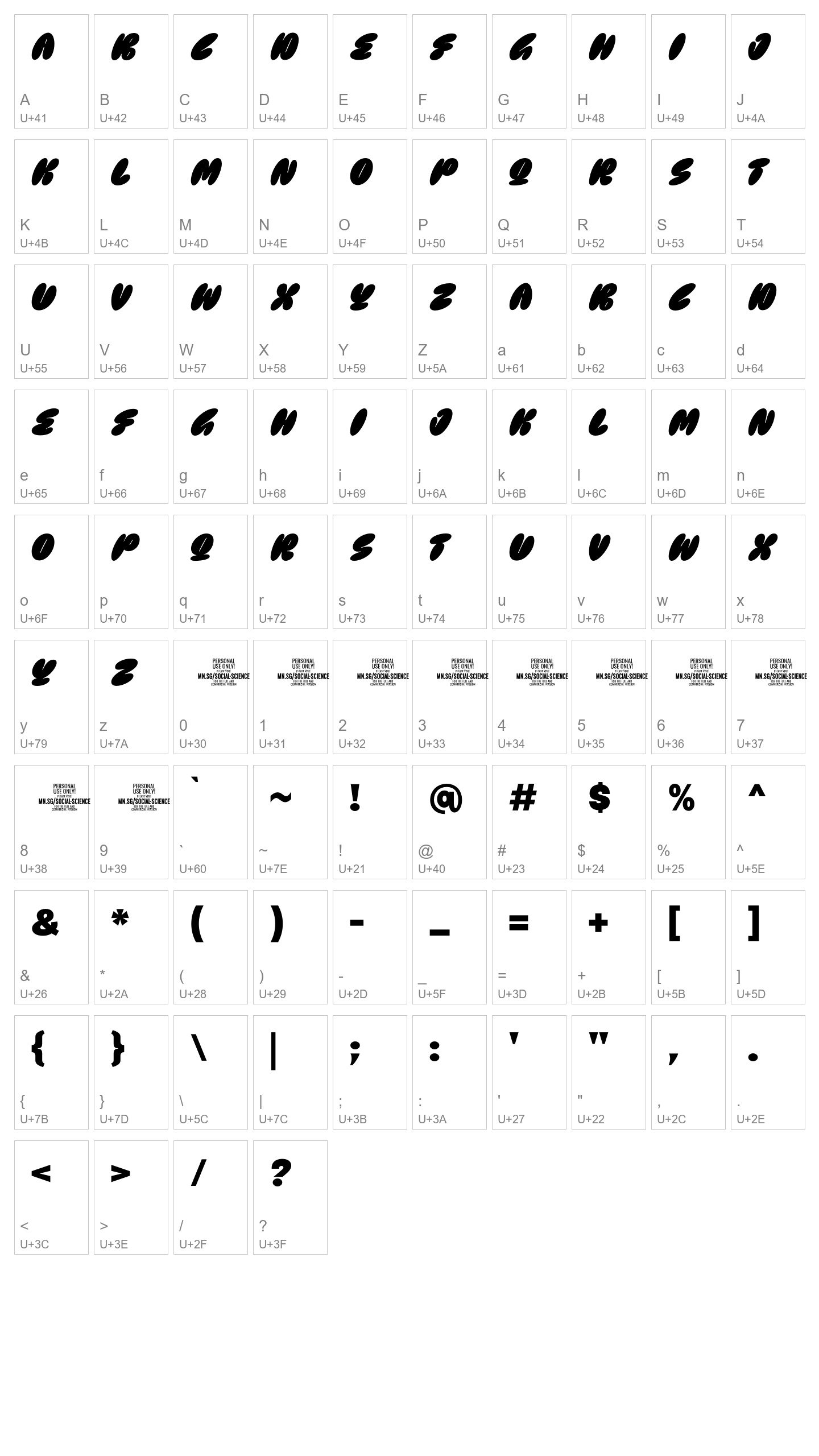 Character Map Image