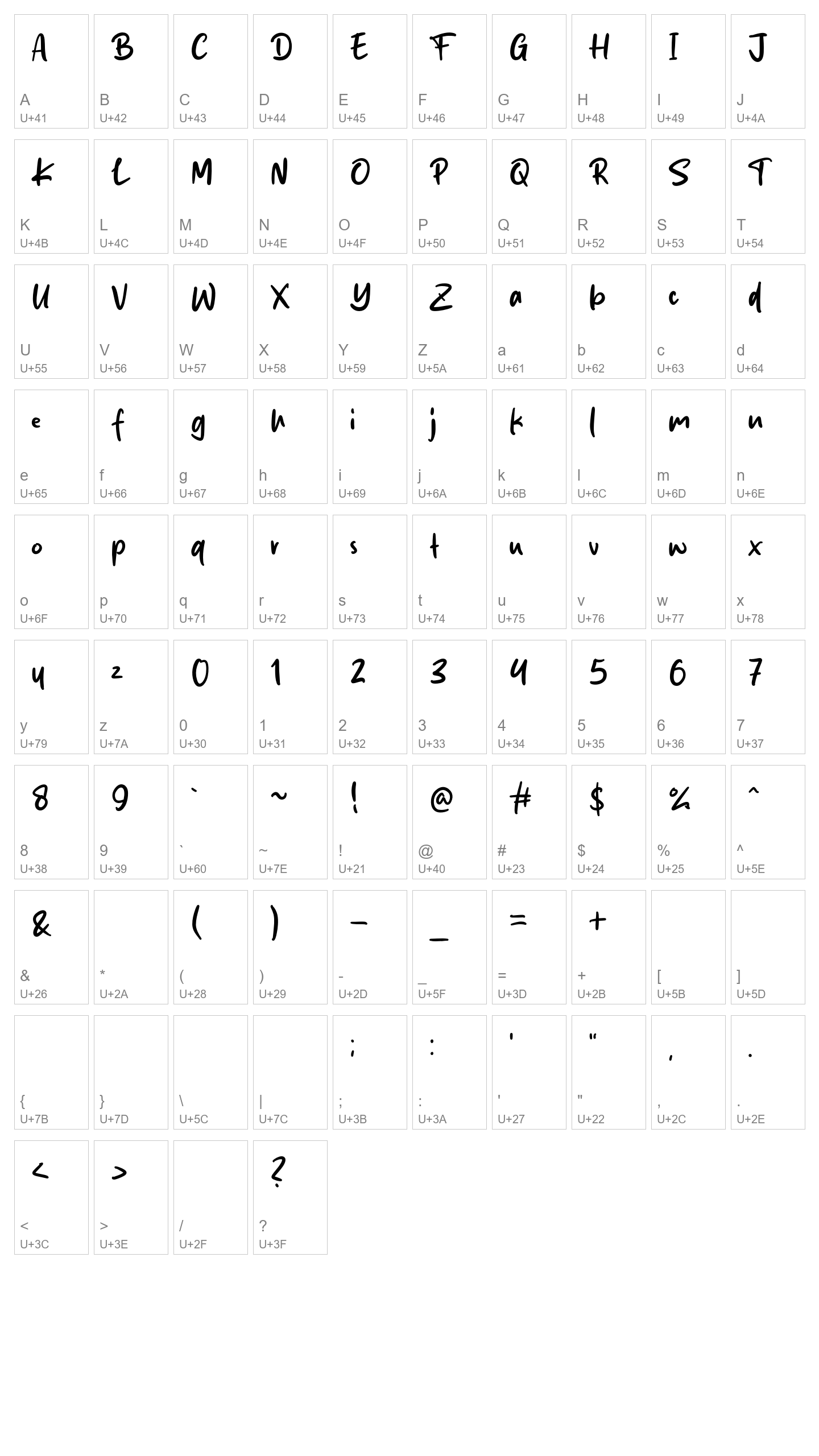 Character Map Image