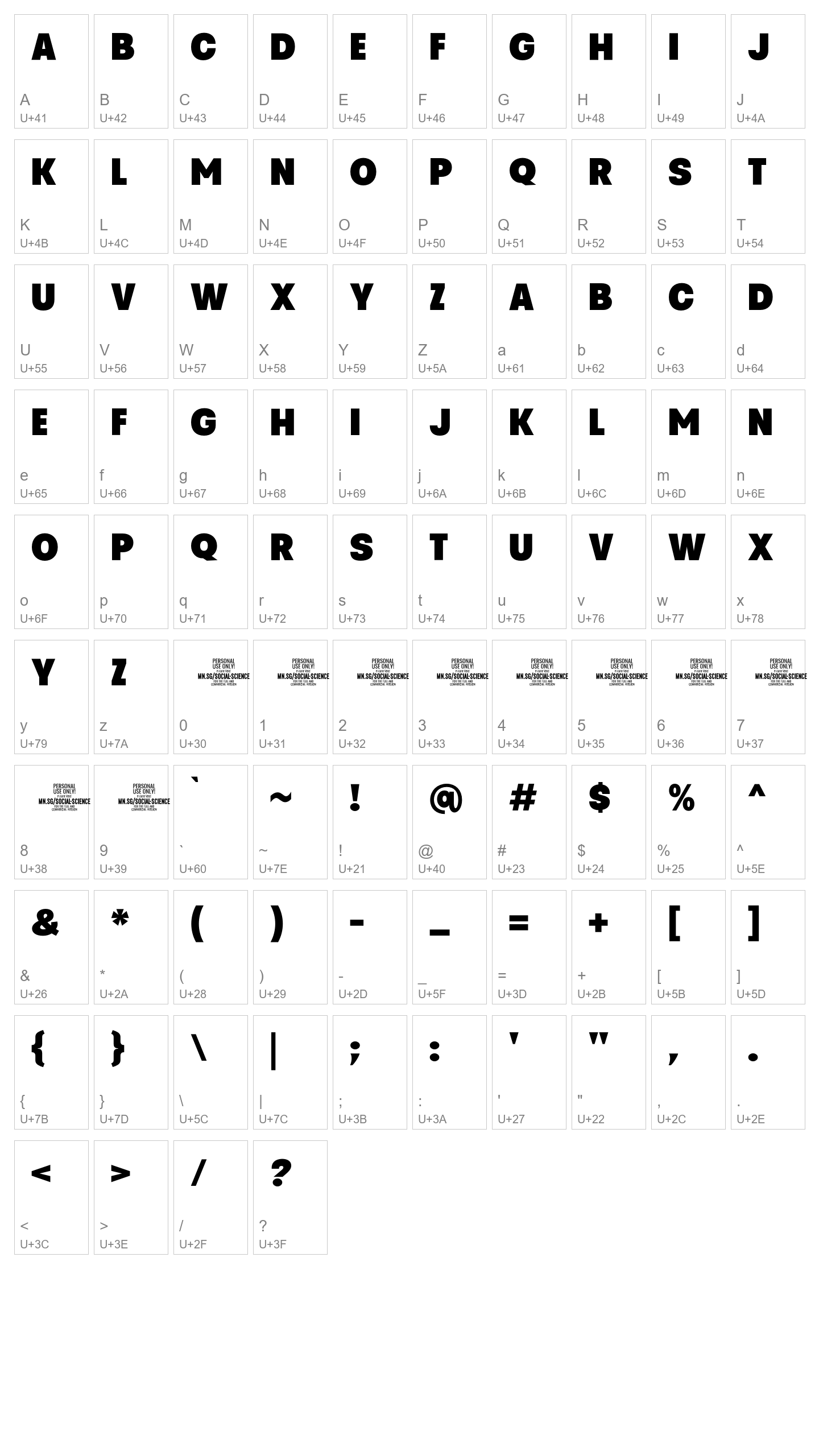 Character Map Image