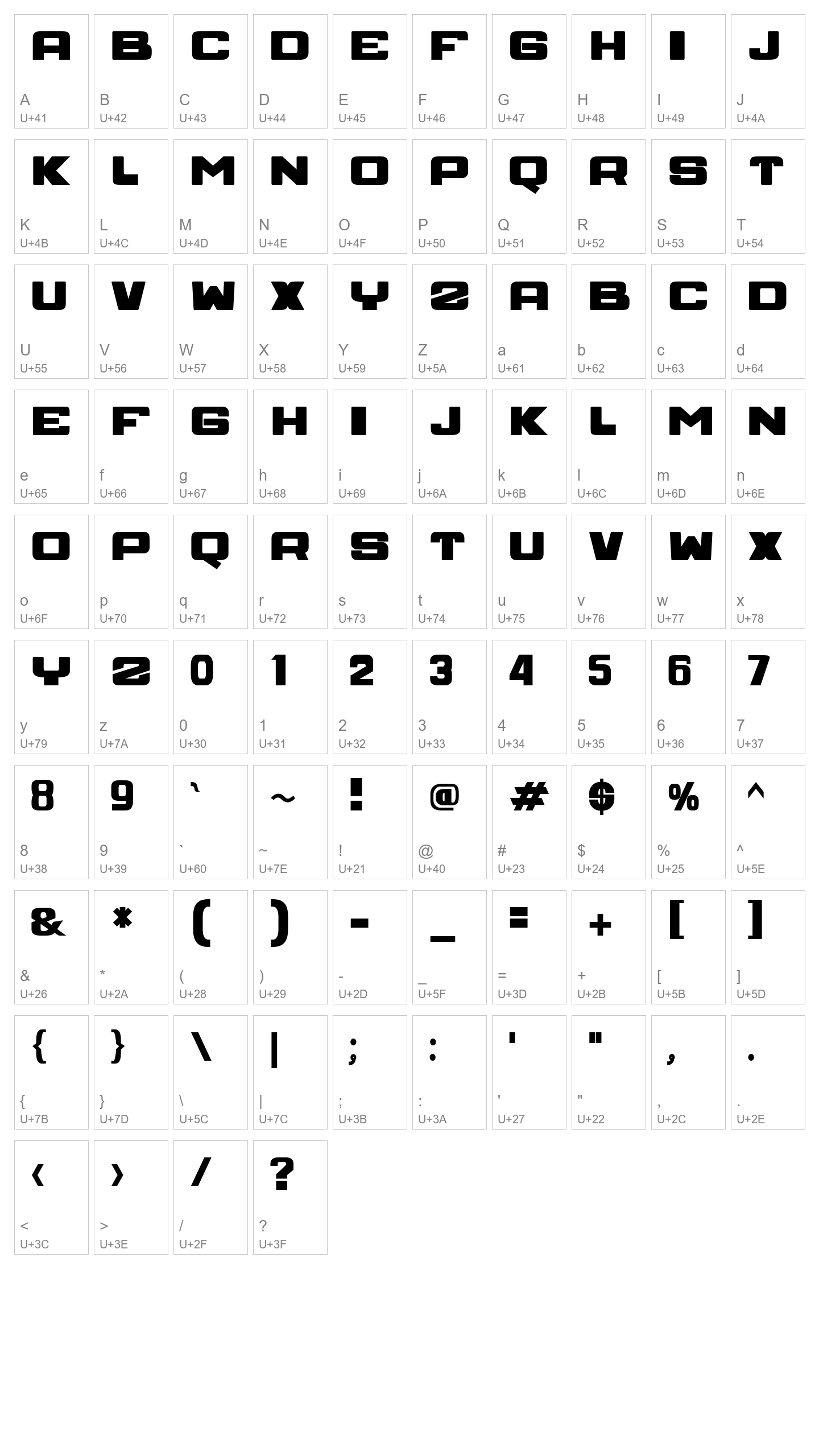 Character Map Image